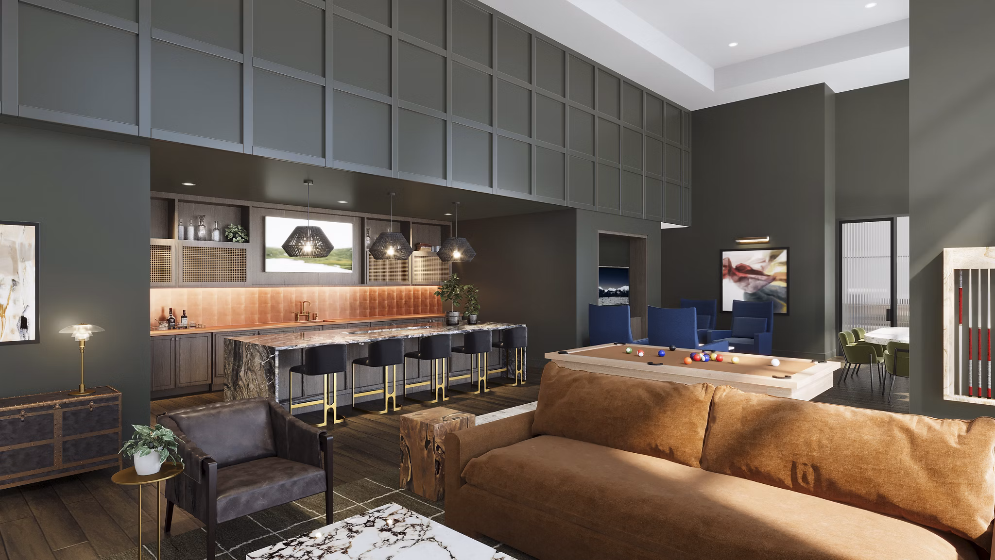 clubhouse at The Parson Apartments 