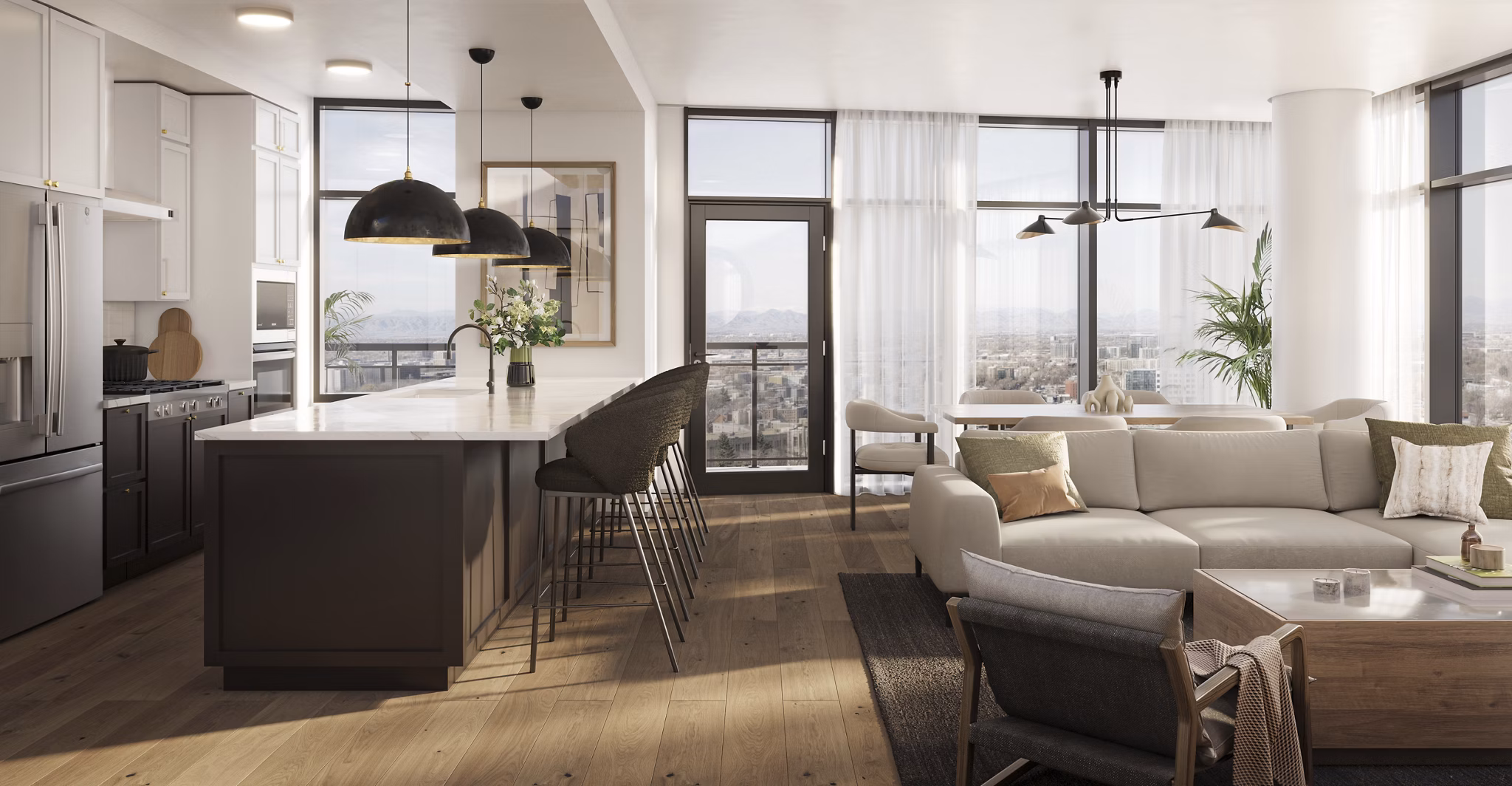 living room at The Parson Apartments 