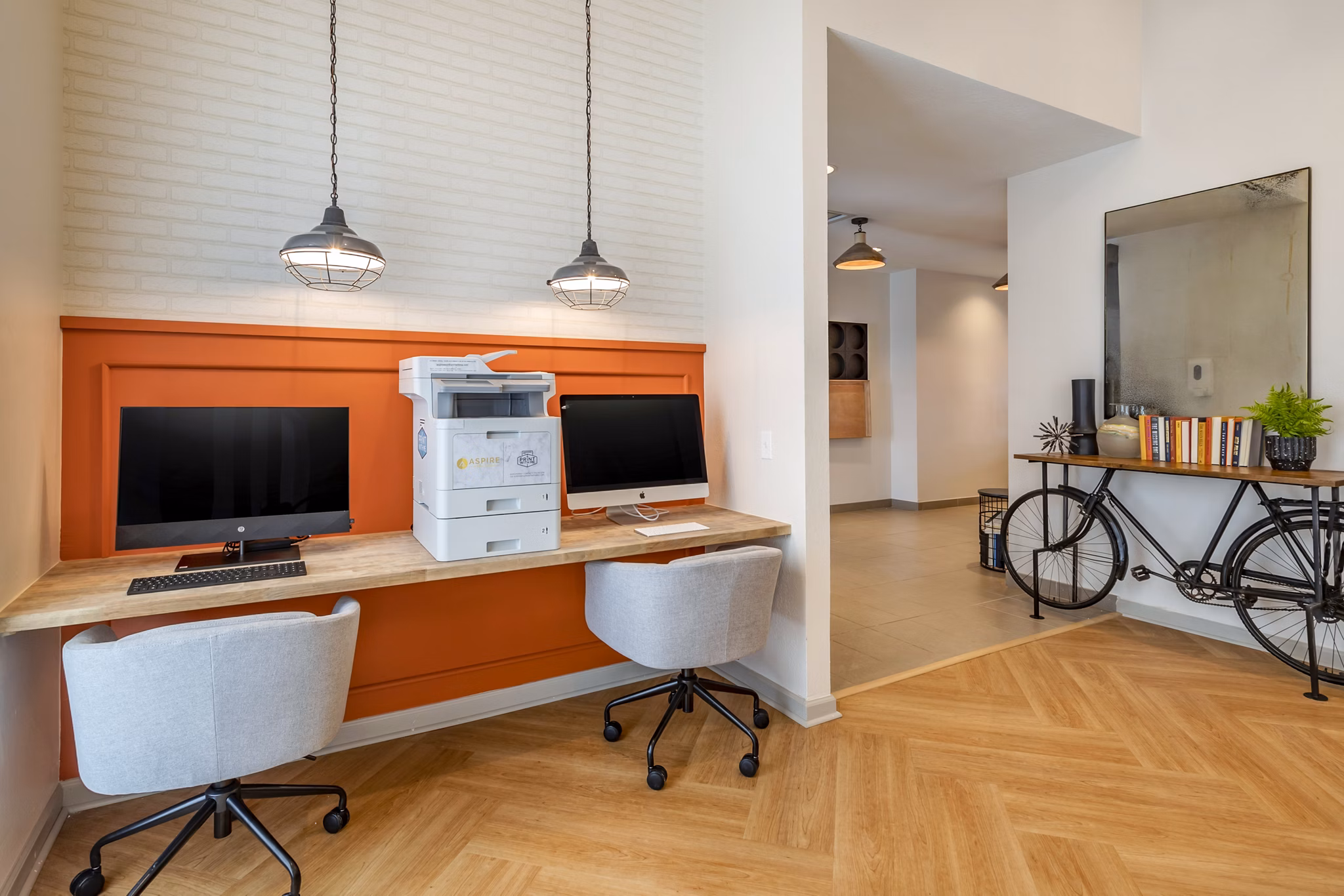 business center at Aspire at West Campus Apartments