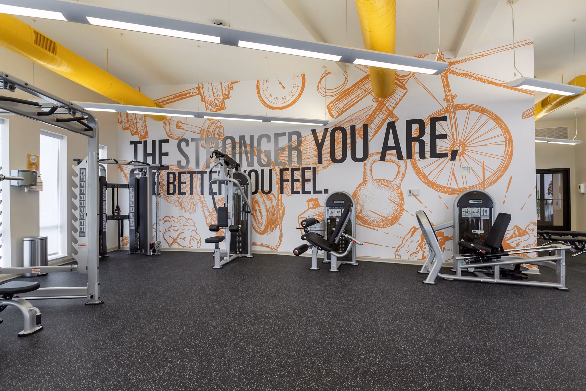 fitness center at Aspire at West Campus Apartments