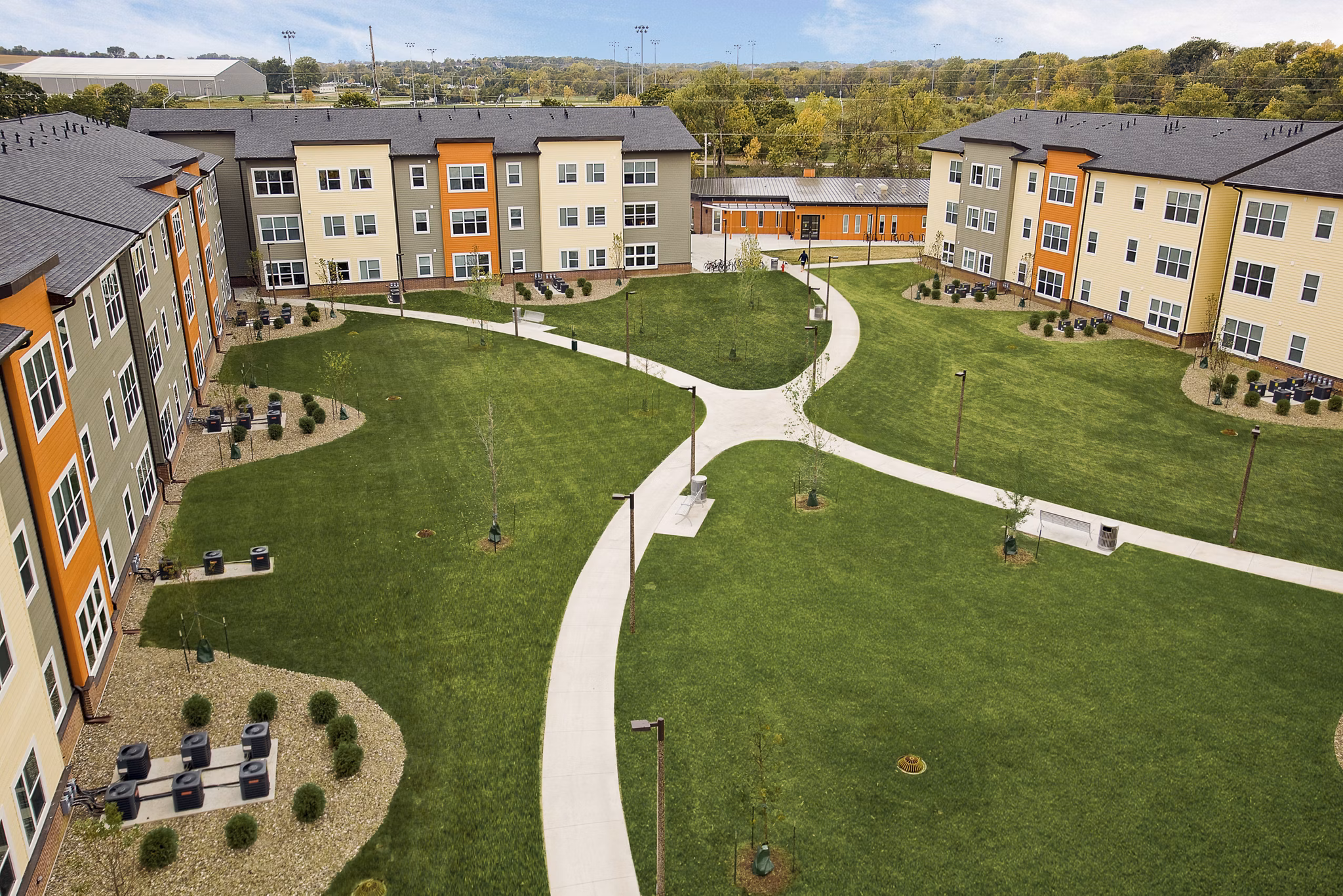 courtyard at Aspire at West Campus Apartments