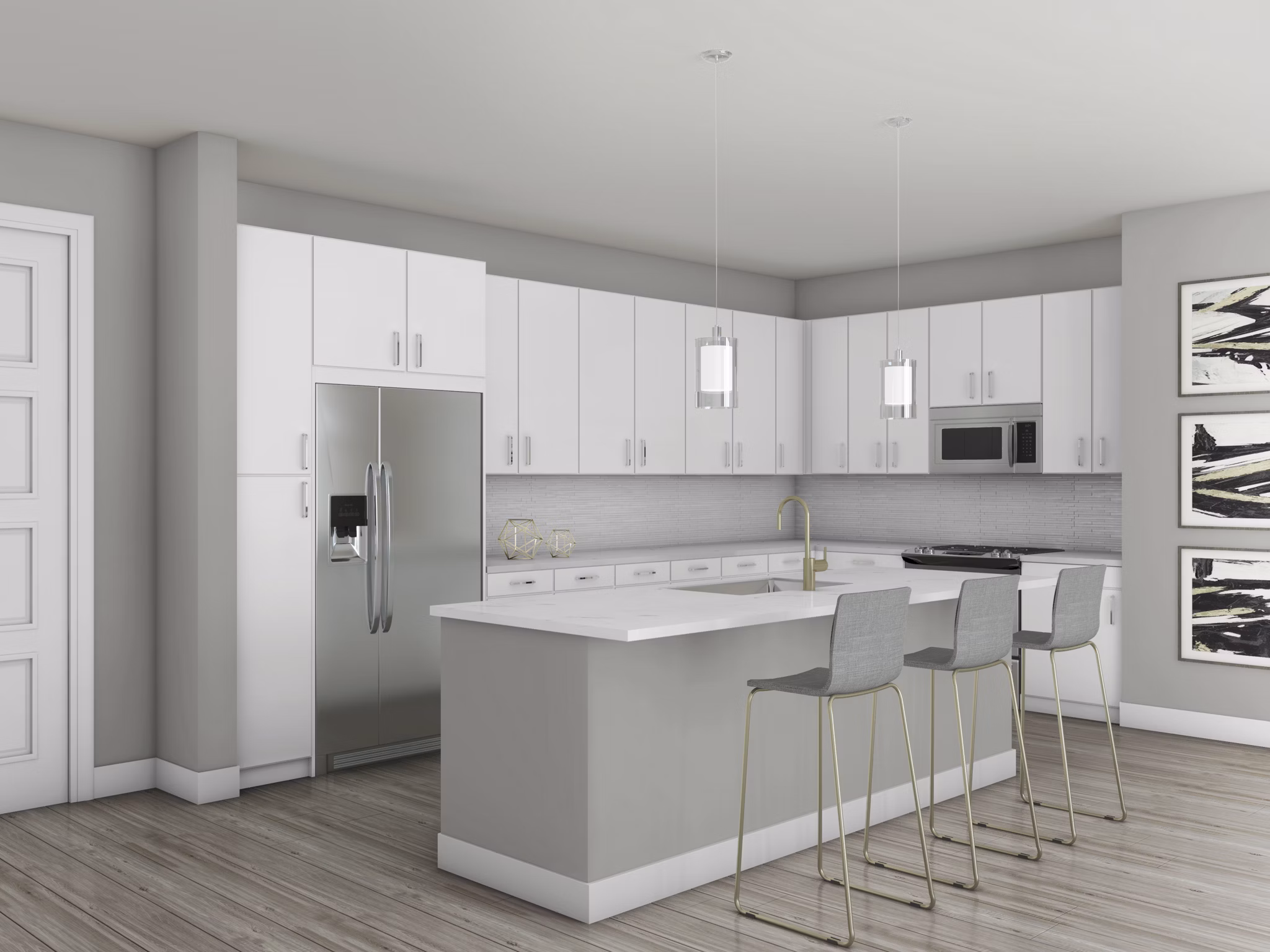 kitchen at Amelia at Farmers Market Apartments