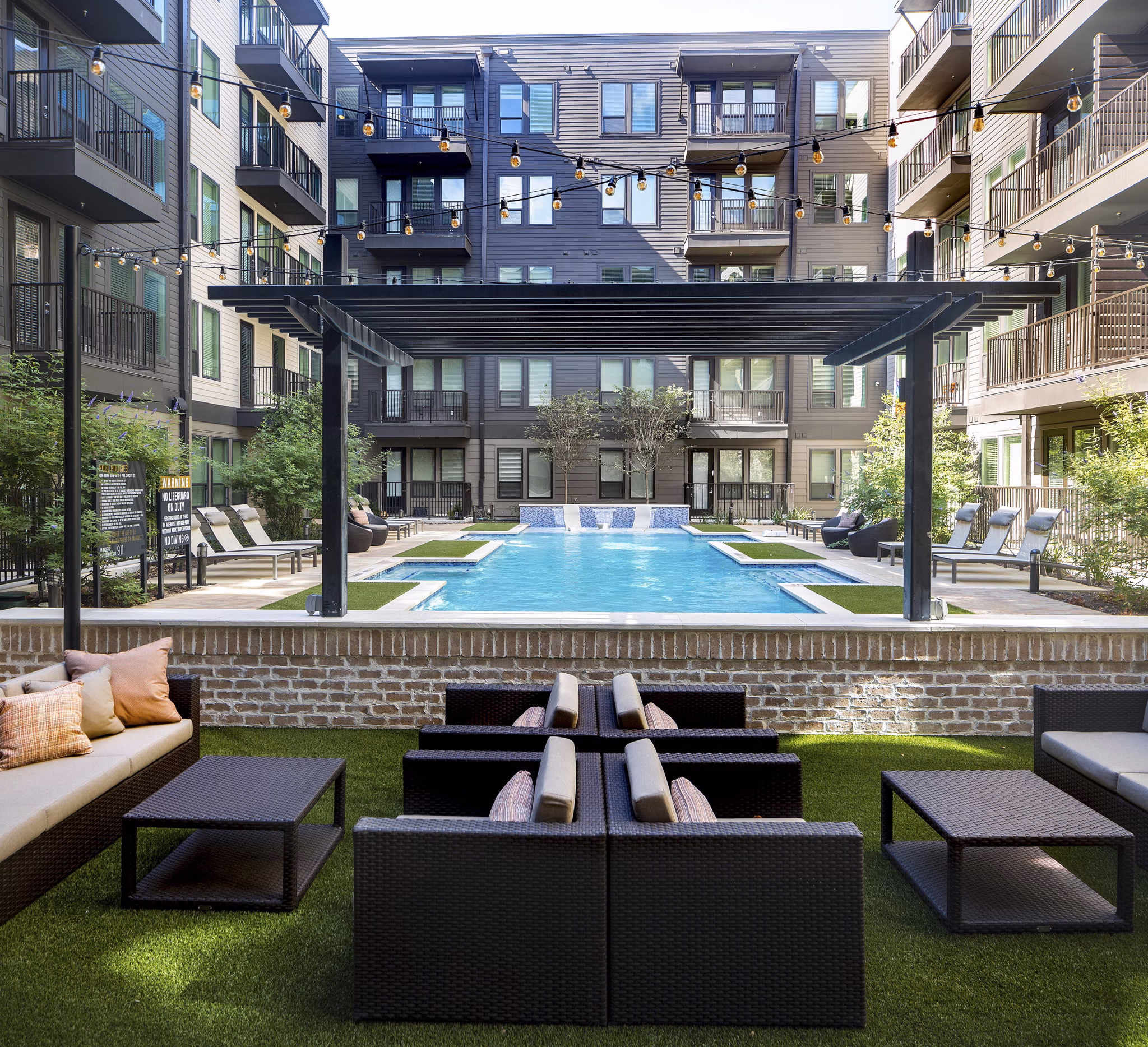 patio at Amelia at Farmers Market Apartments