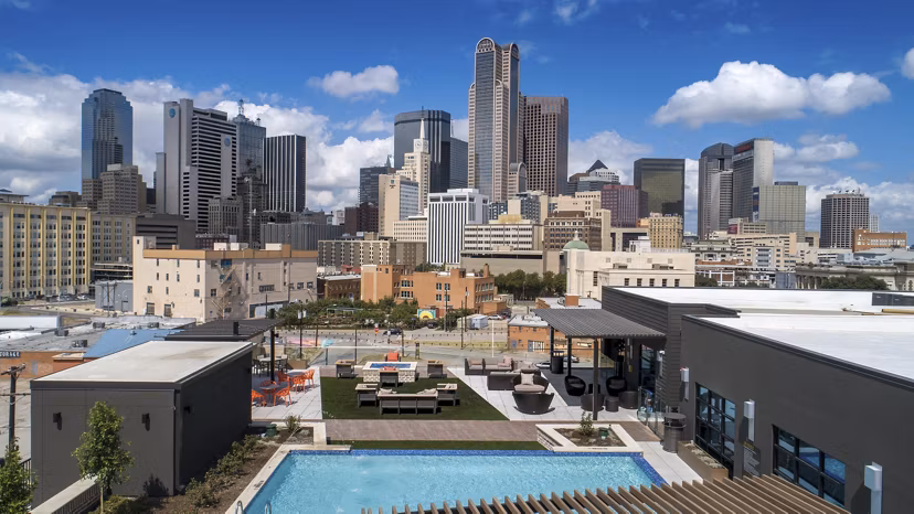 view at Amelia at Farmers Market Apartments
