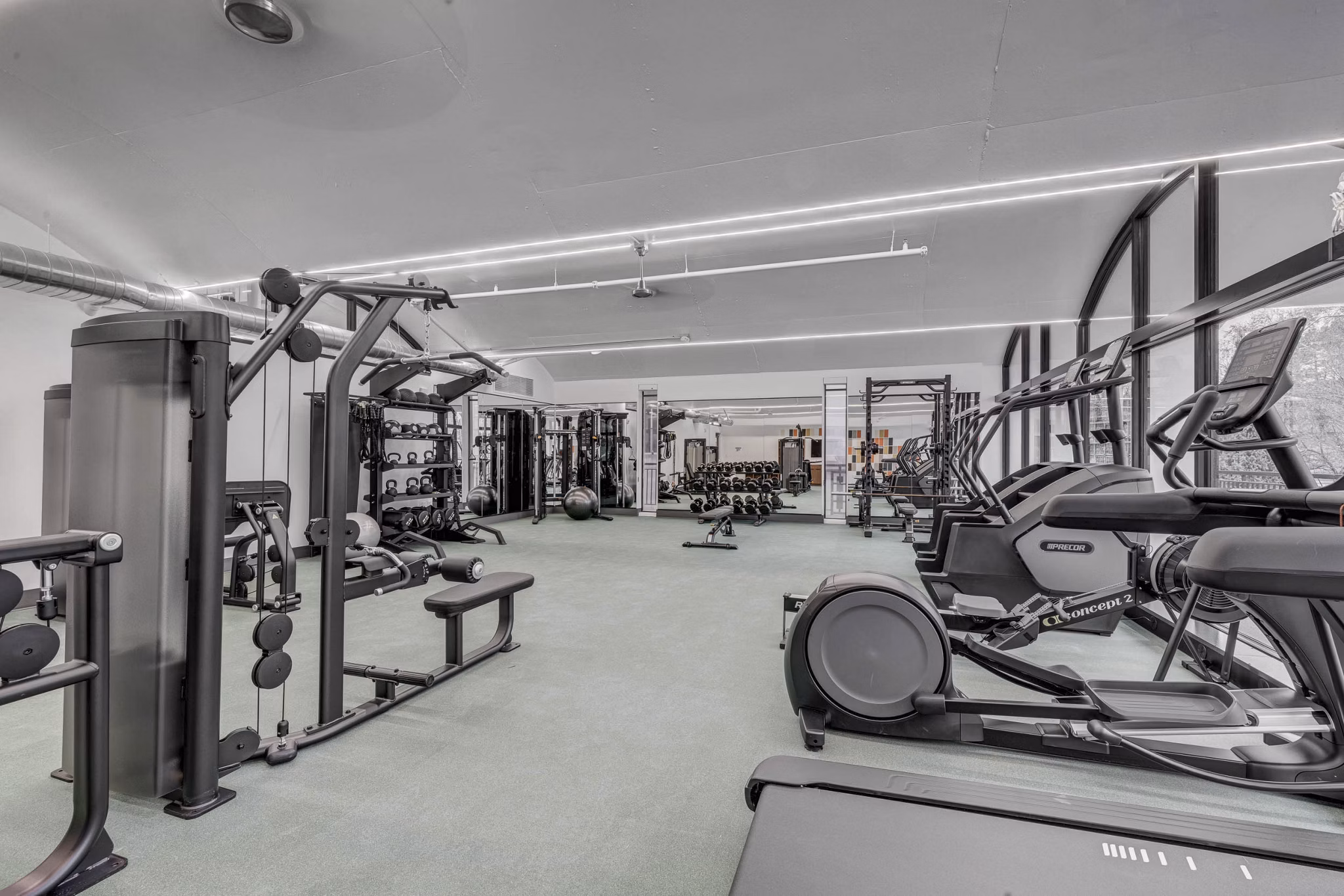 fitness center at The Source on South Temple Apartments