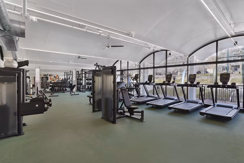 fitness center at The Source on South Temple Apartments