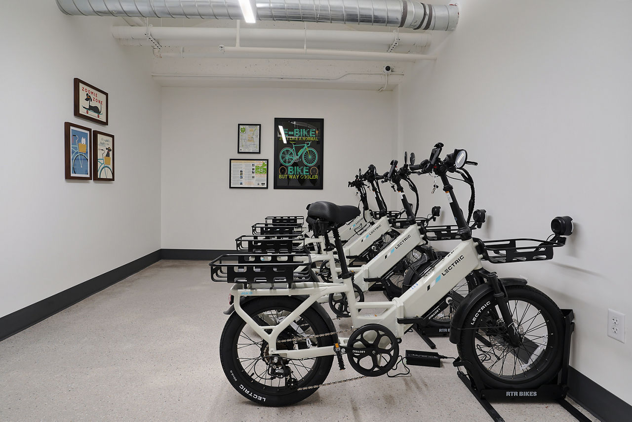 Bike room at The Source On South Temple