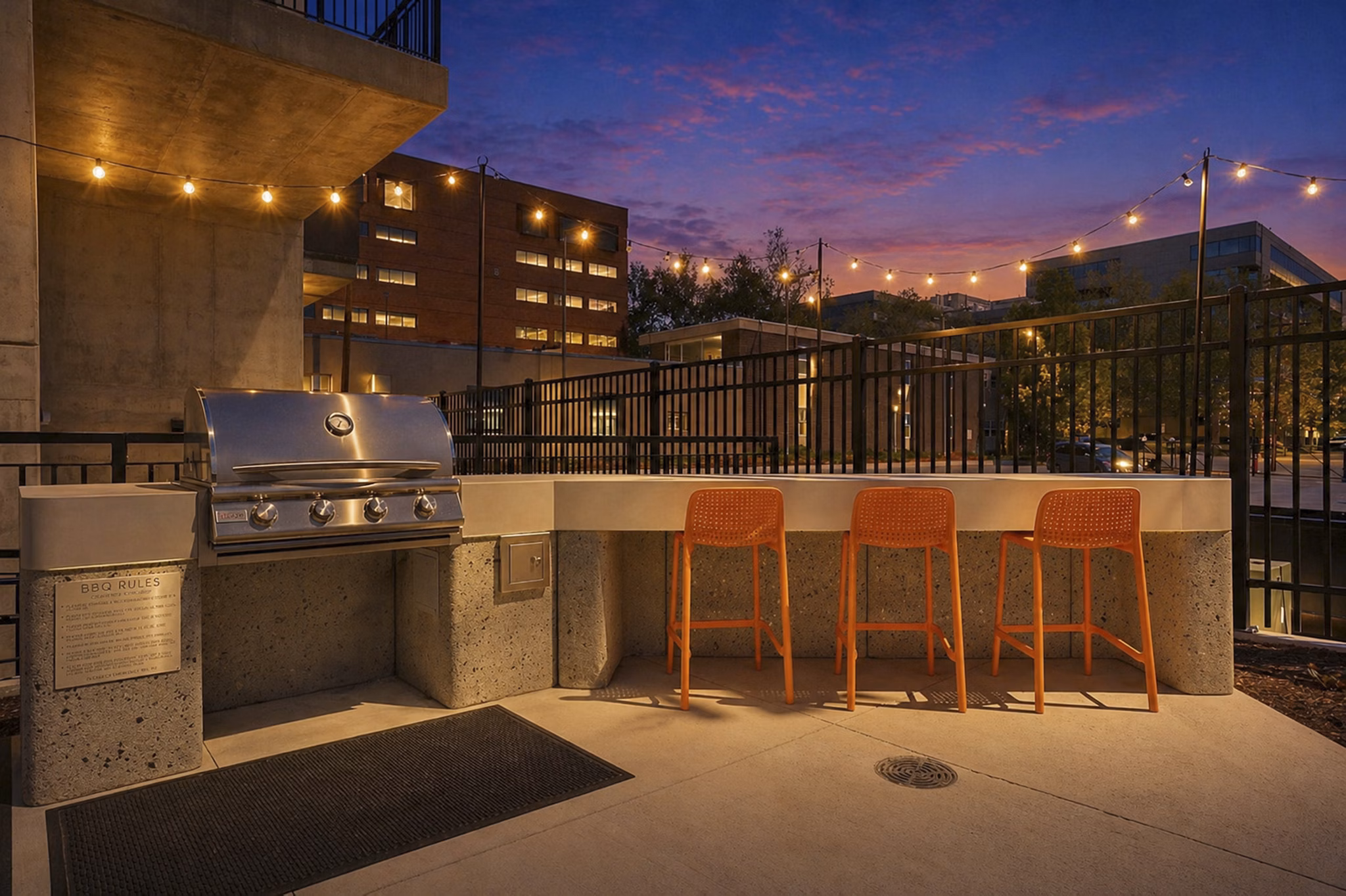 grill area at The Source on South Temple Apartments
