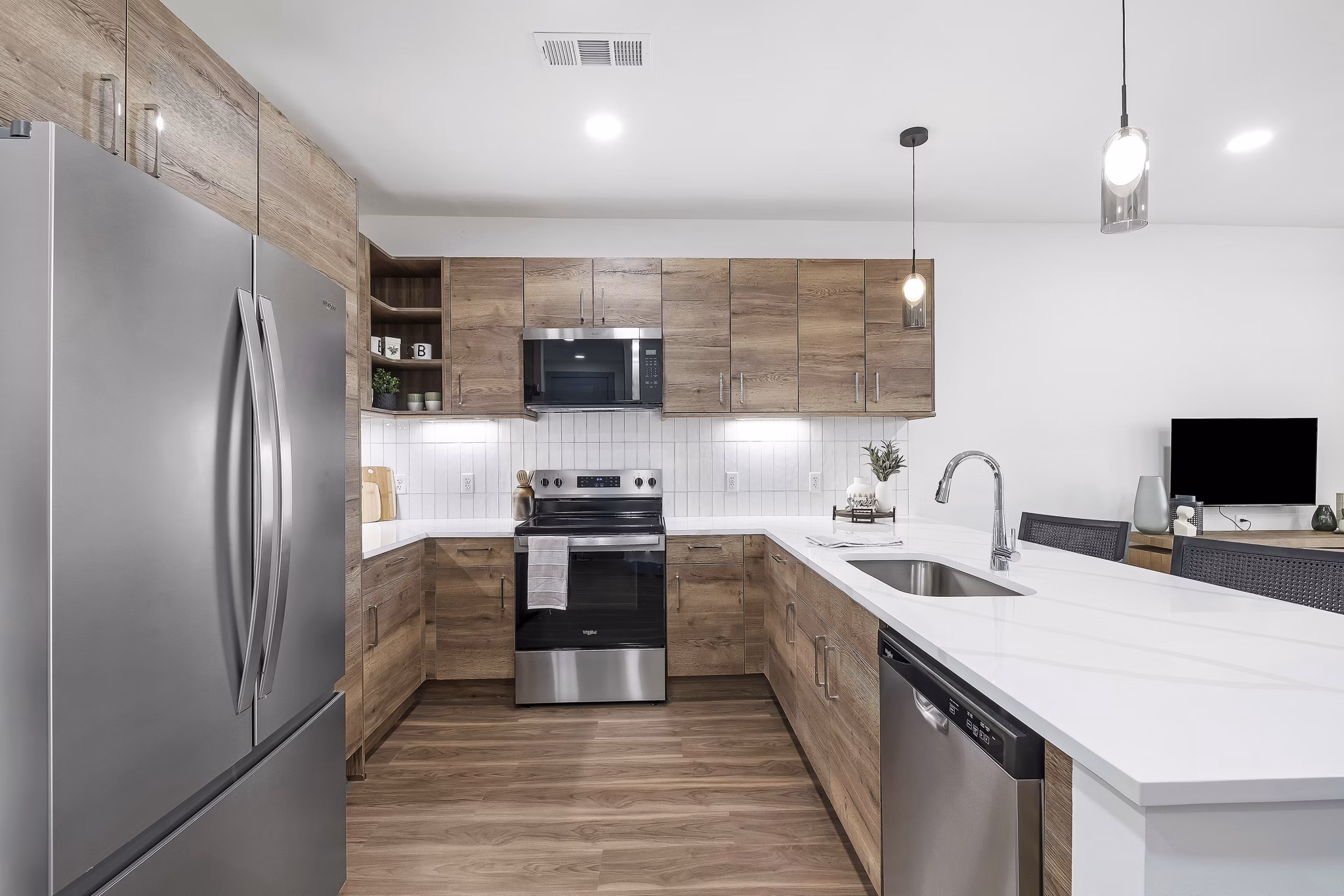 Kitchen at Brickyard at Barbers Hill Apartments