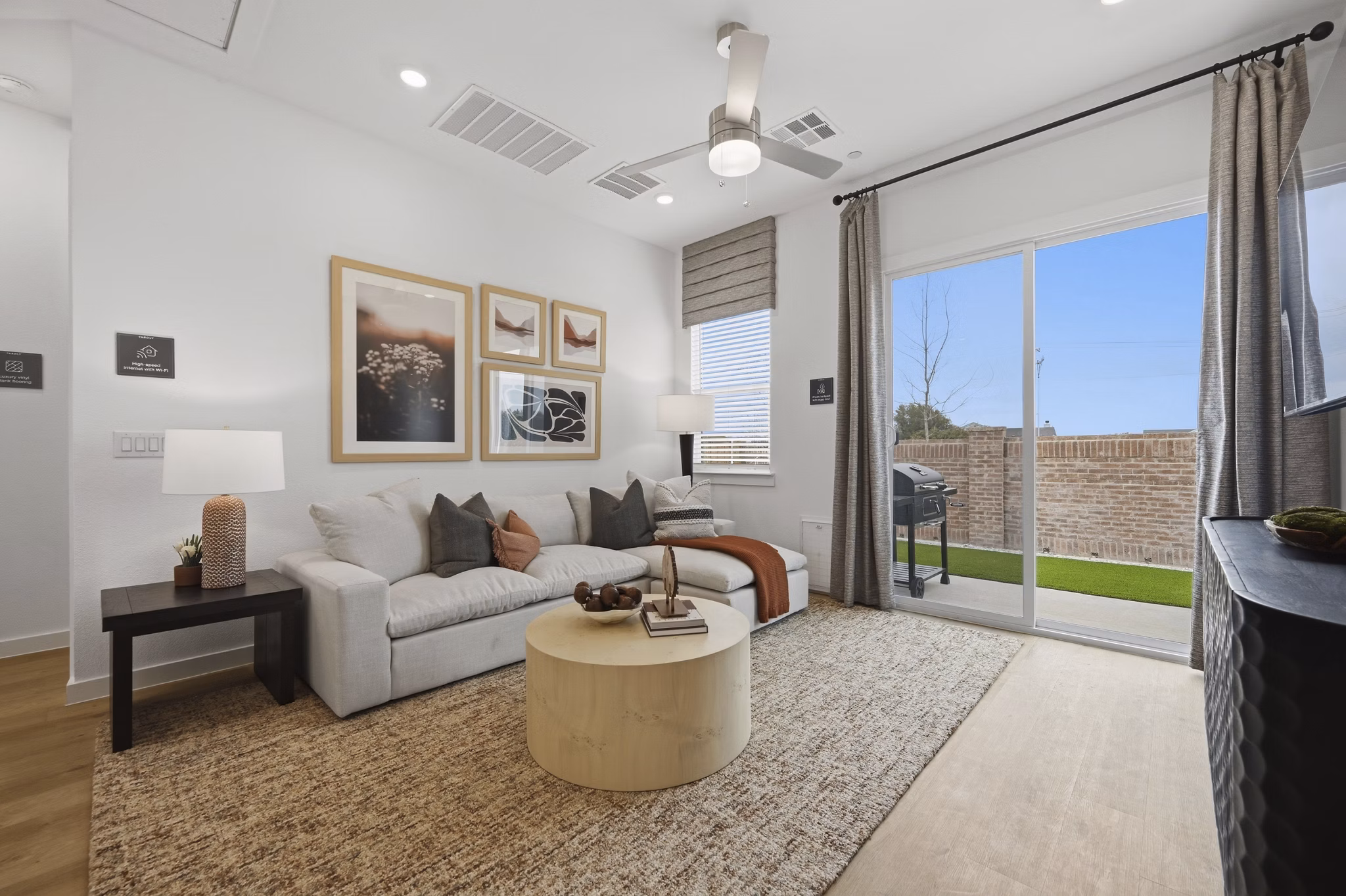 Living Room at Yardly Eden Apartments