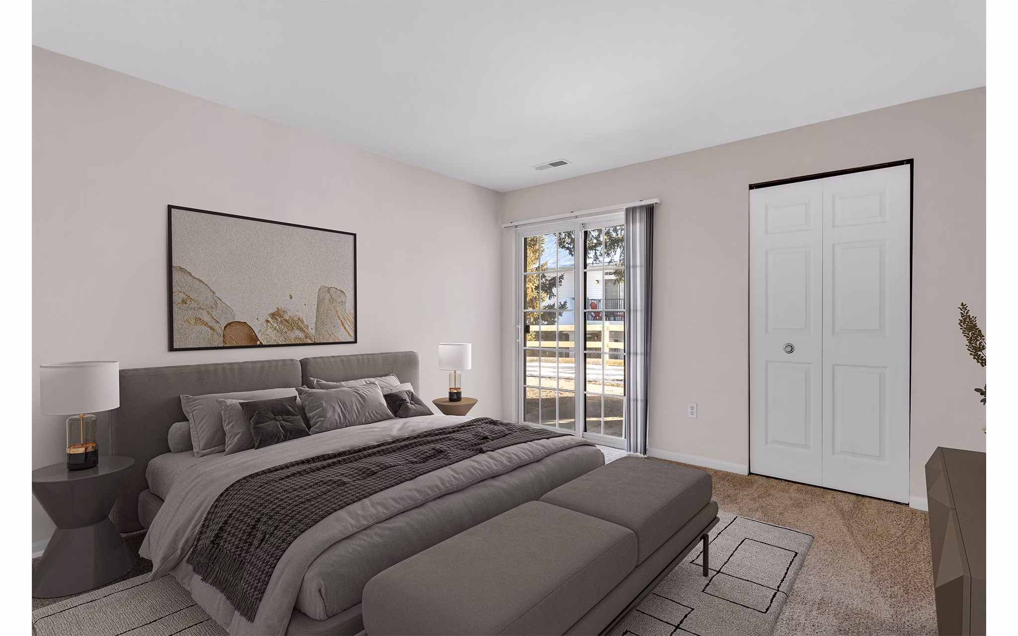 bedroom at The Chapman Apartments