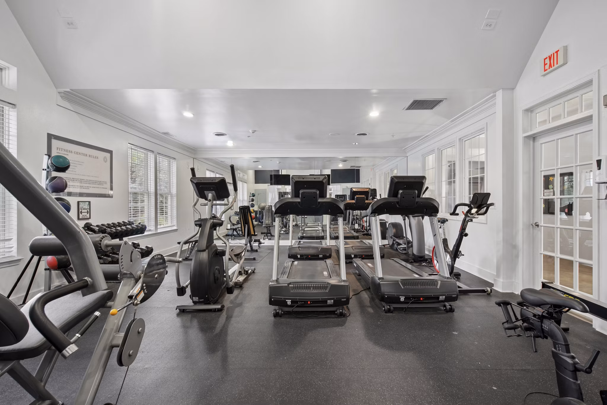 fitness center at The Chapman Apartments