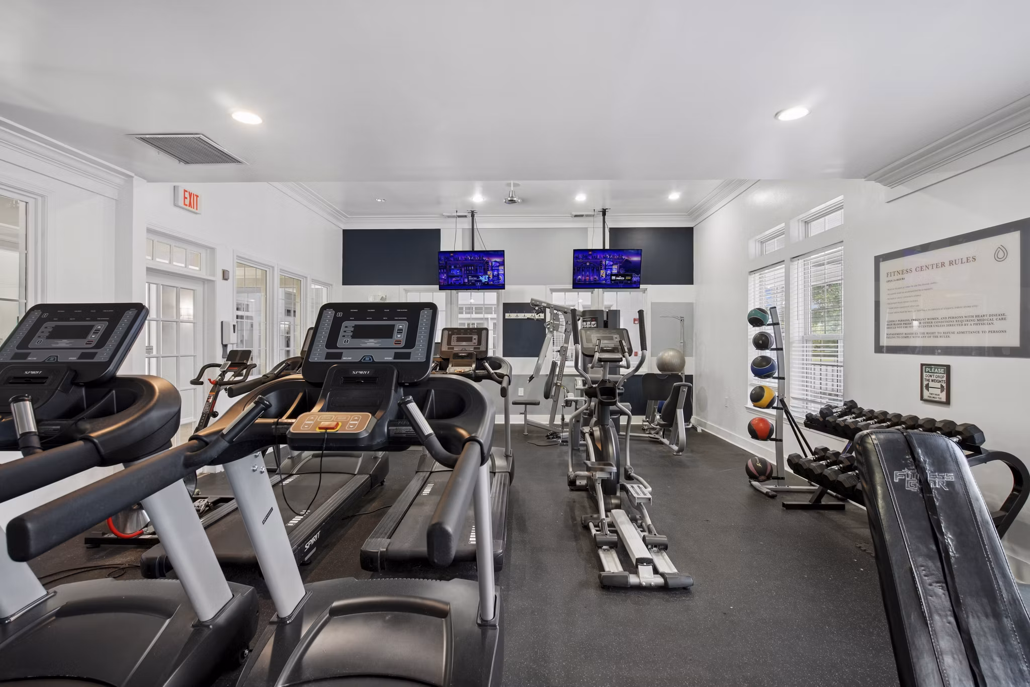fitness center at The Chapman Apartments
