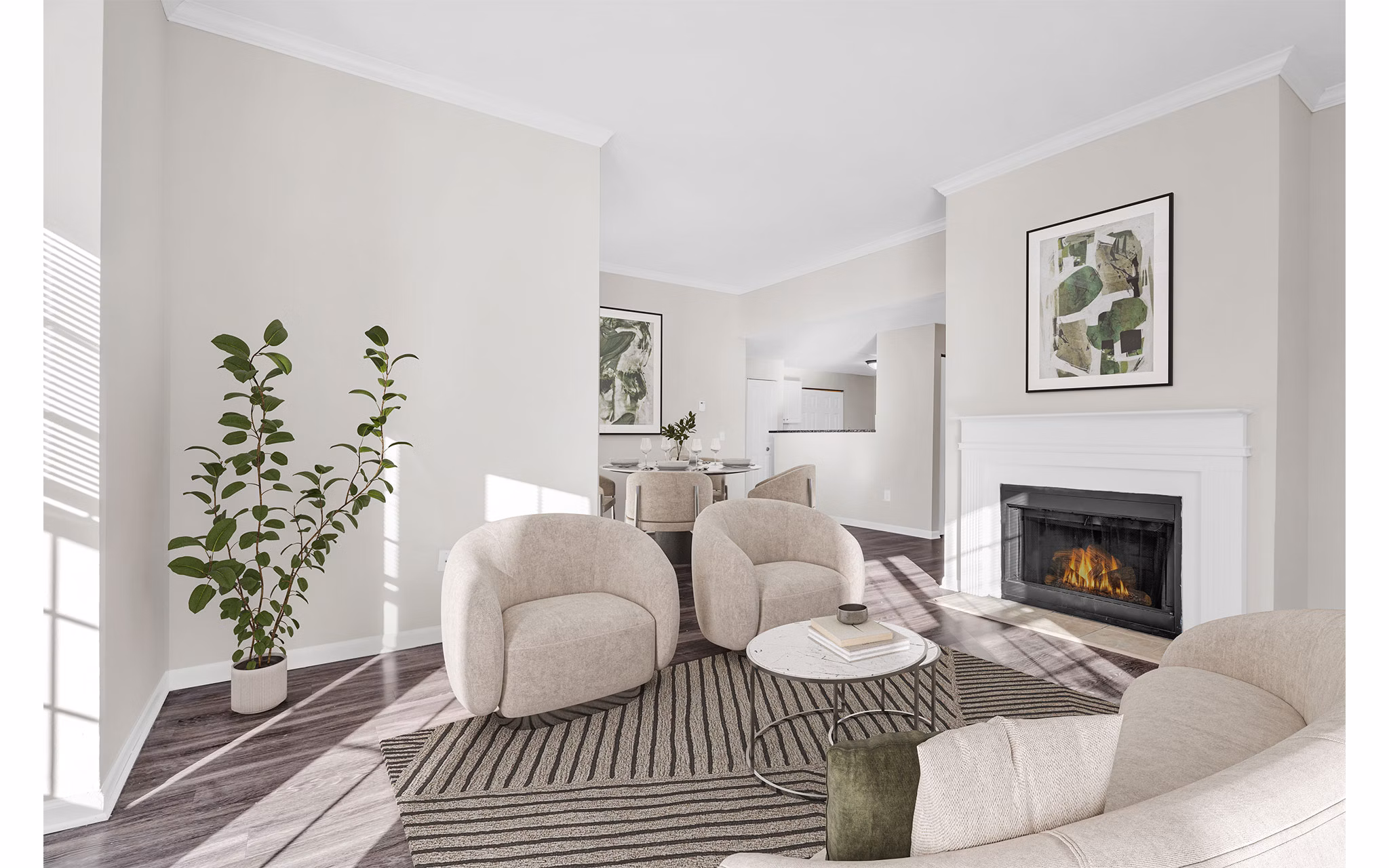 living room at The Chapman Apartments 