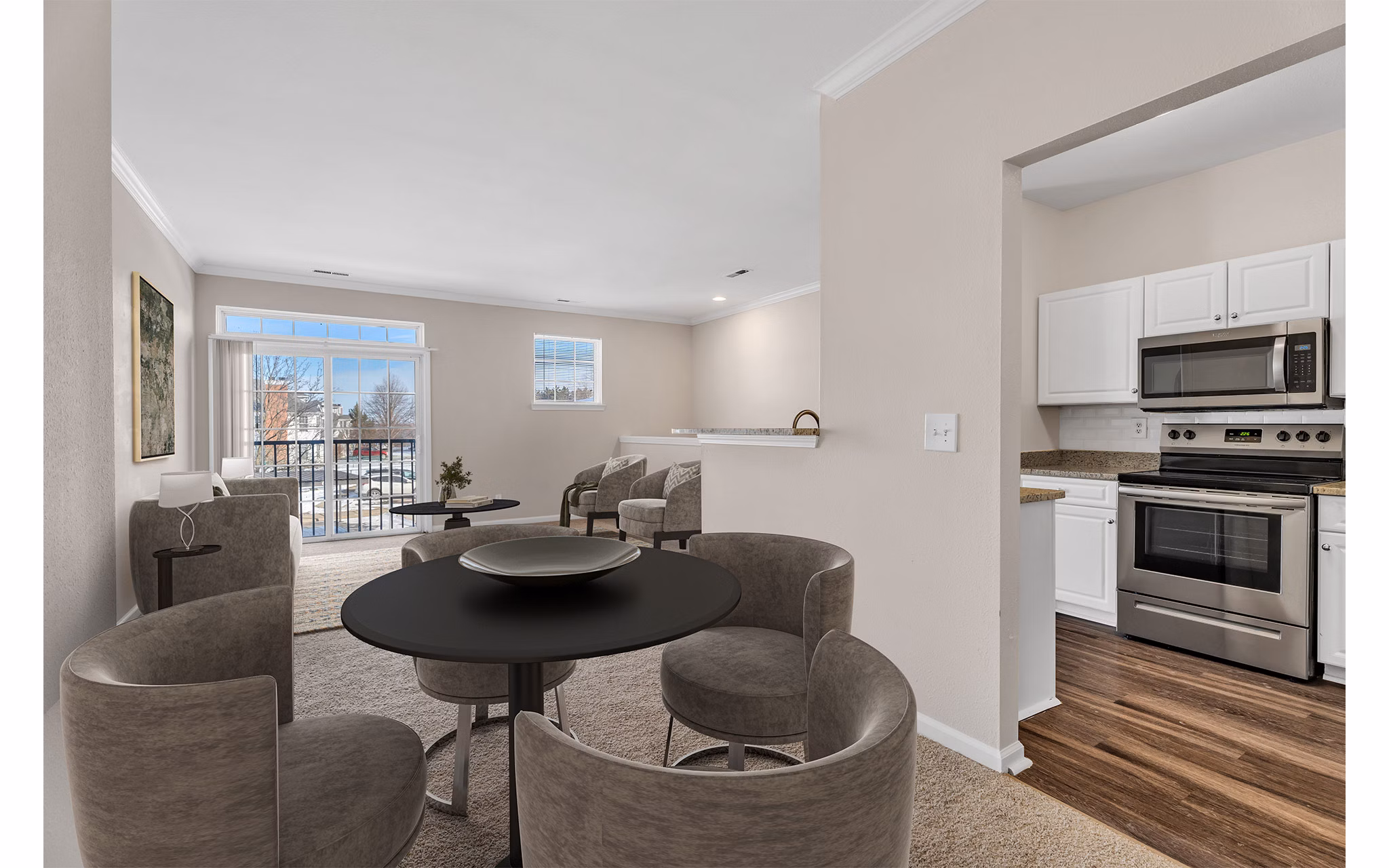 living room at The Chapman Apartments 