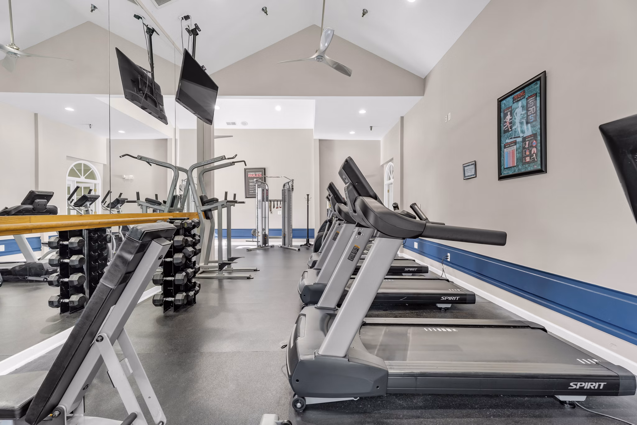 fitness center at The Graham Apartments 