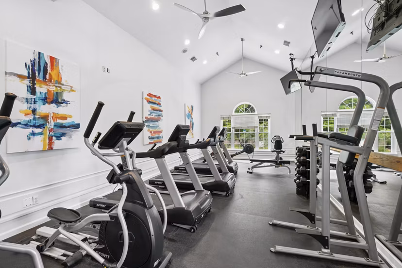 fitness center at The Graham Apartments 