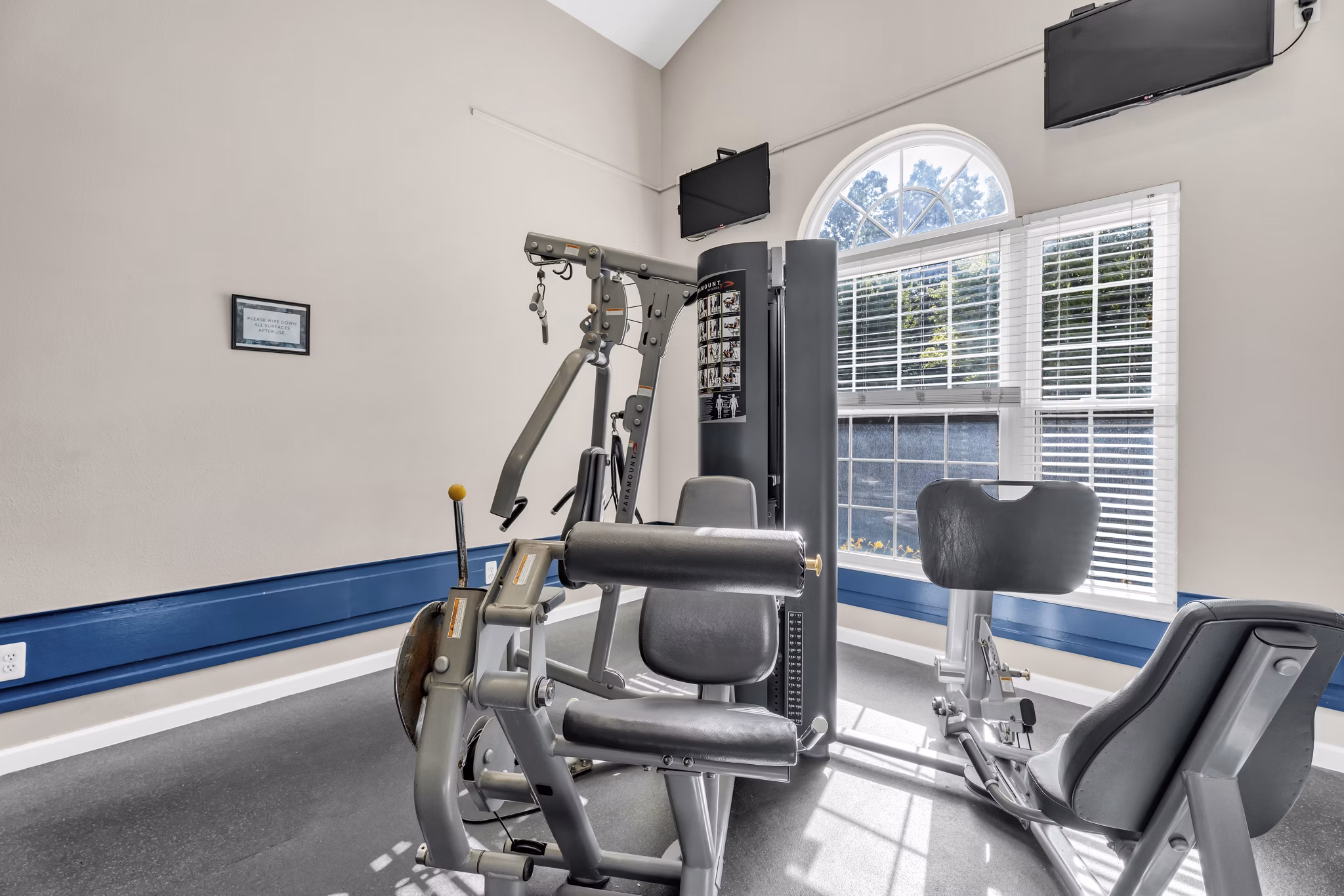 fitness center at The Graham Apartments 