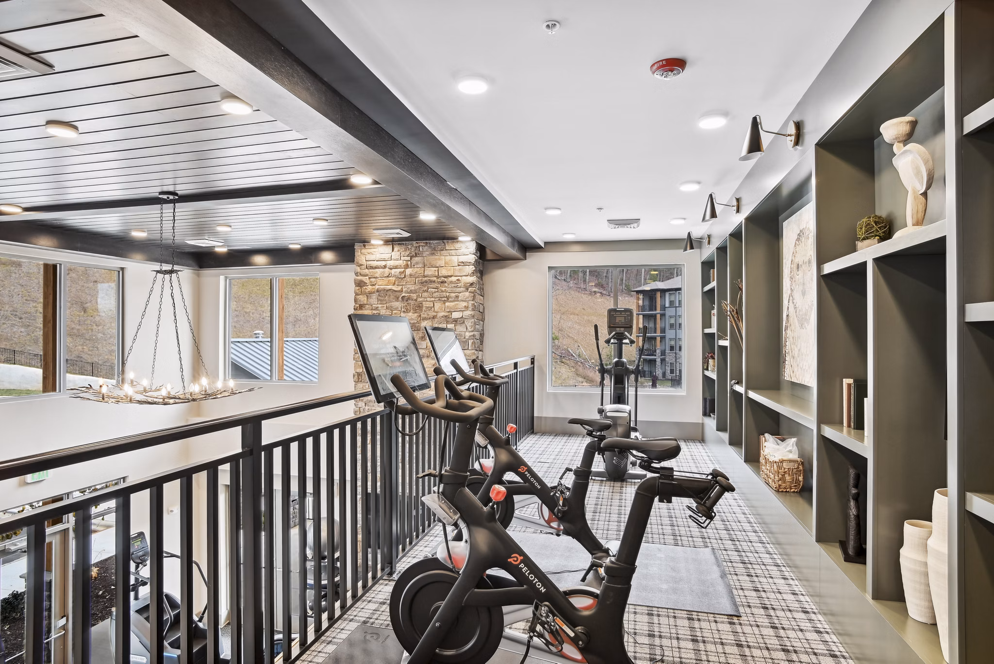 fitness center at Enclave Piney Mountain Apartments