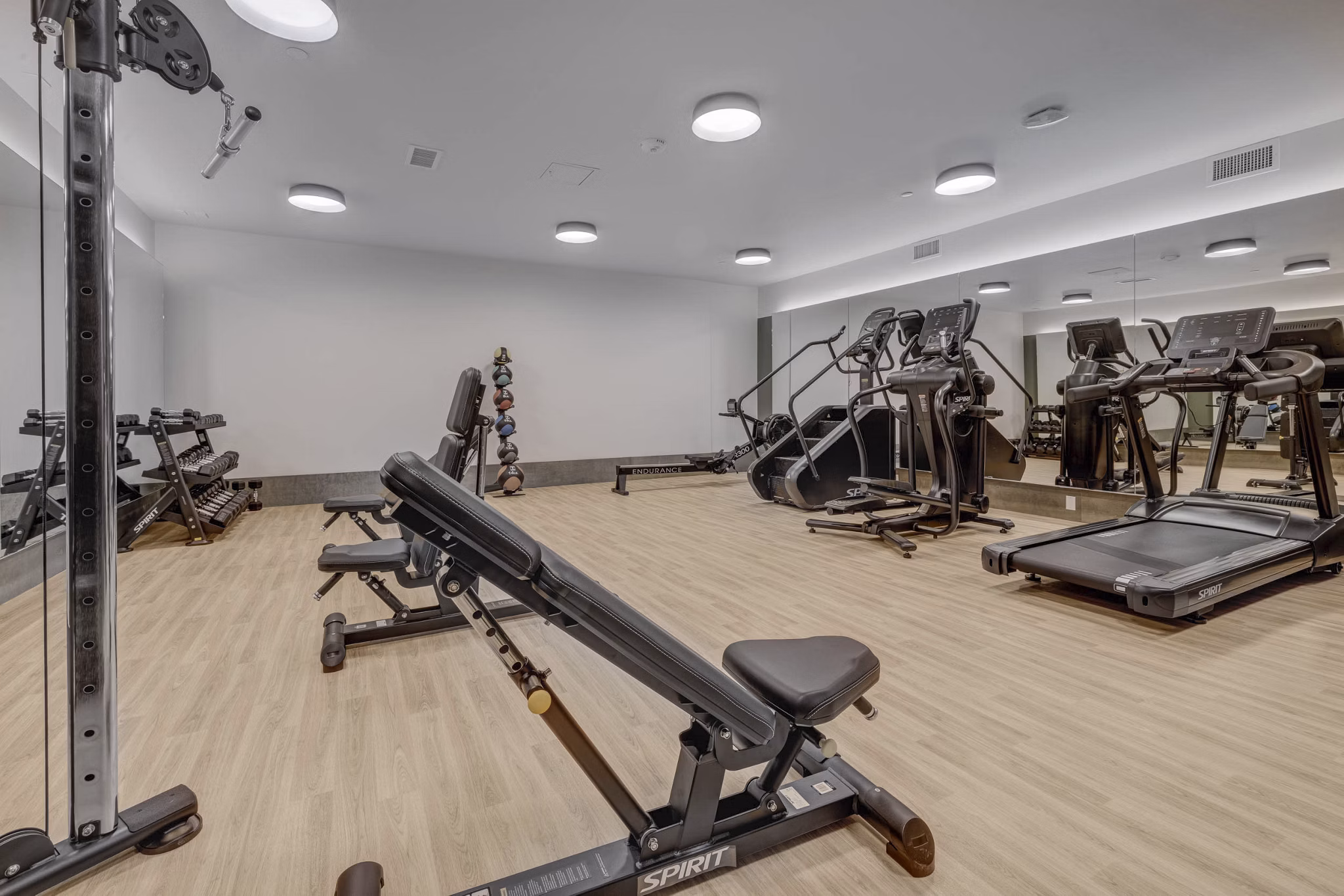 fitness center at Journeyman Apartments 