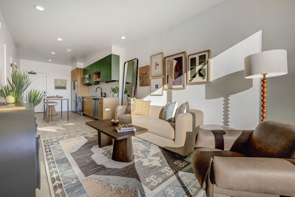 living room at Journeyman Apartments 