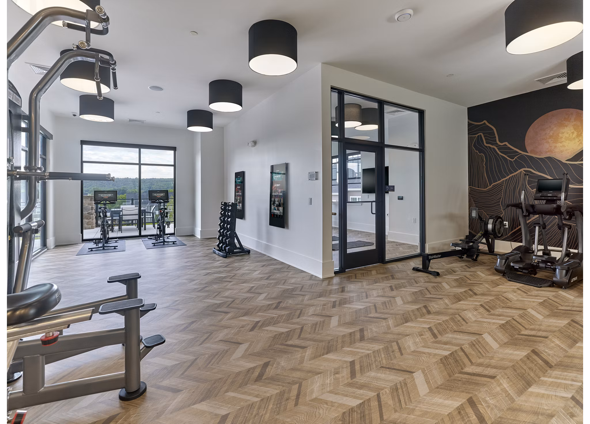 fitness center at Summerhill Apartments