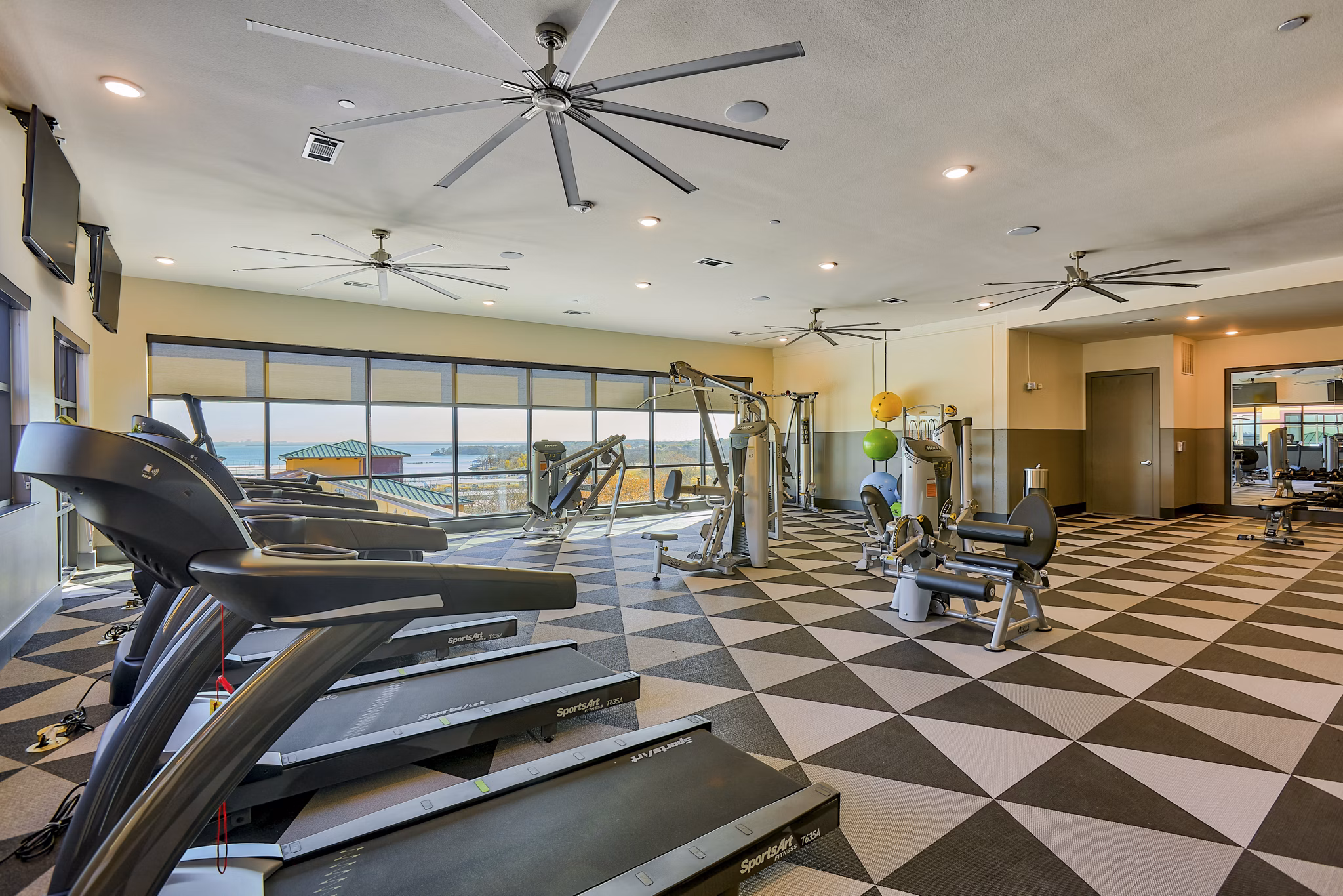 fitness center at Tower Bay Lofts Apartments