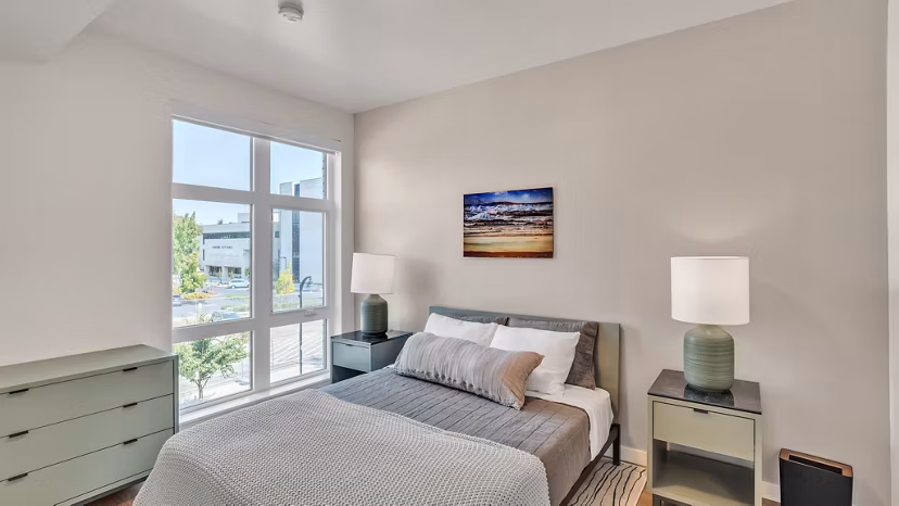 bedroom at Heartwood Apartments