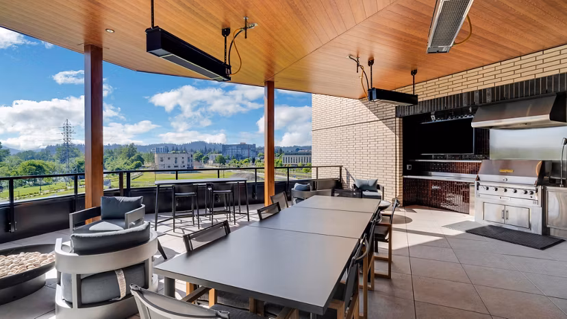 grill area at Heartwood Apartments