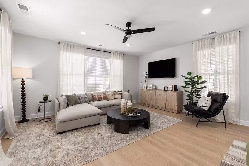 living room at Hayloft Holly Springs Apartments