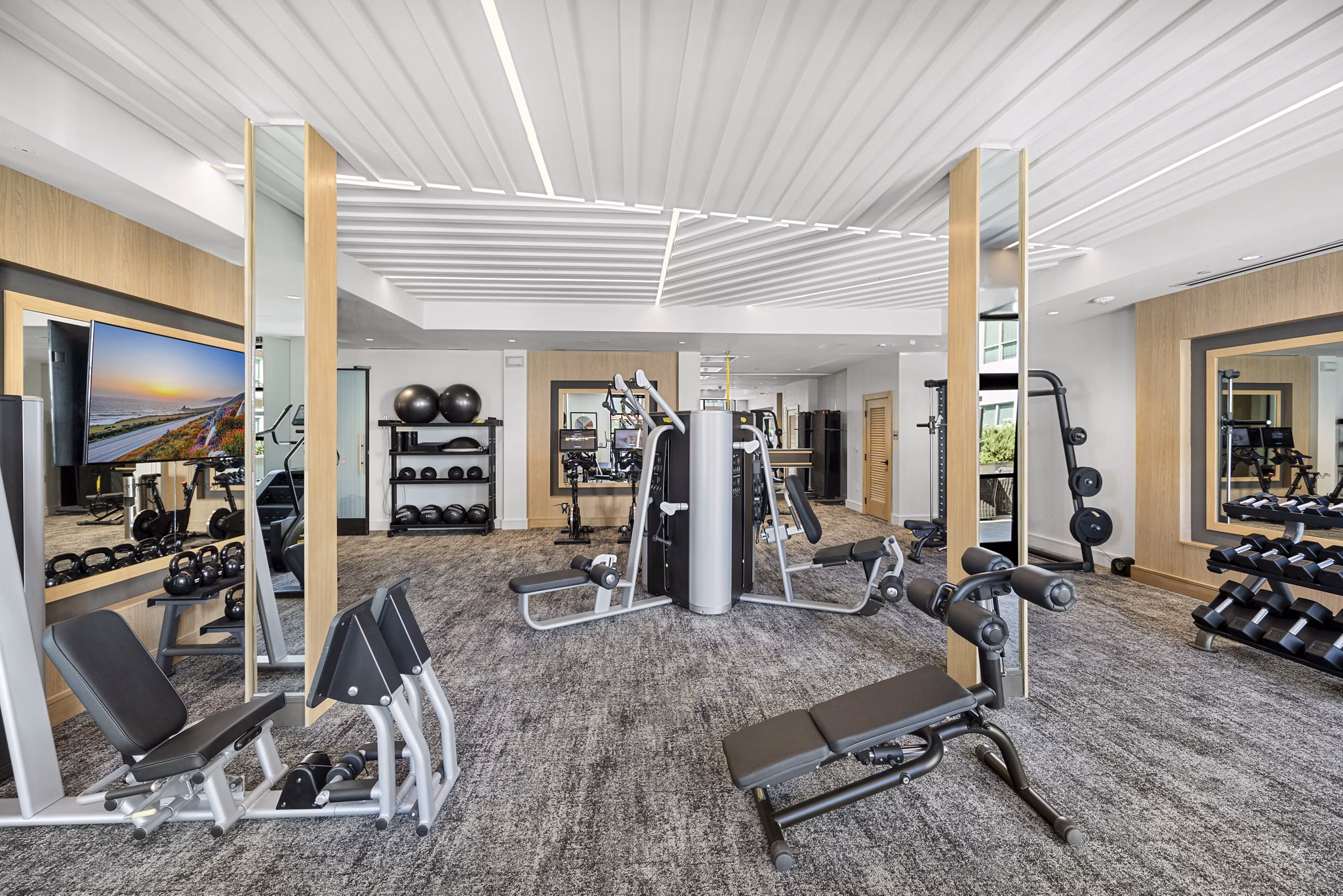 fitness center at The Overlook at Walnut Creek Apartments