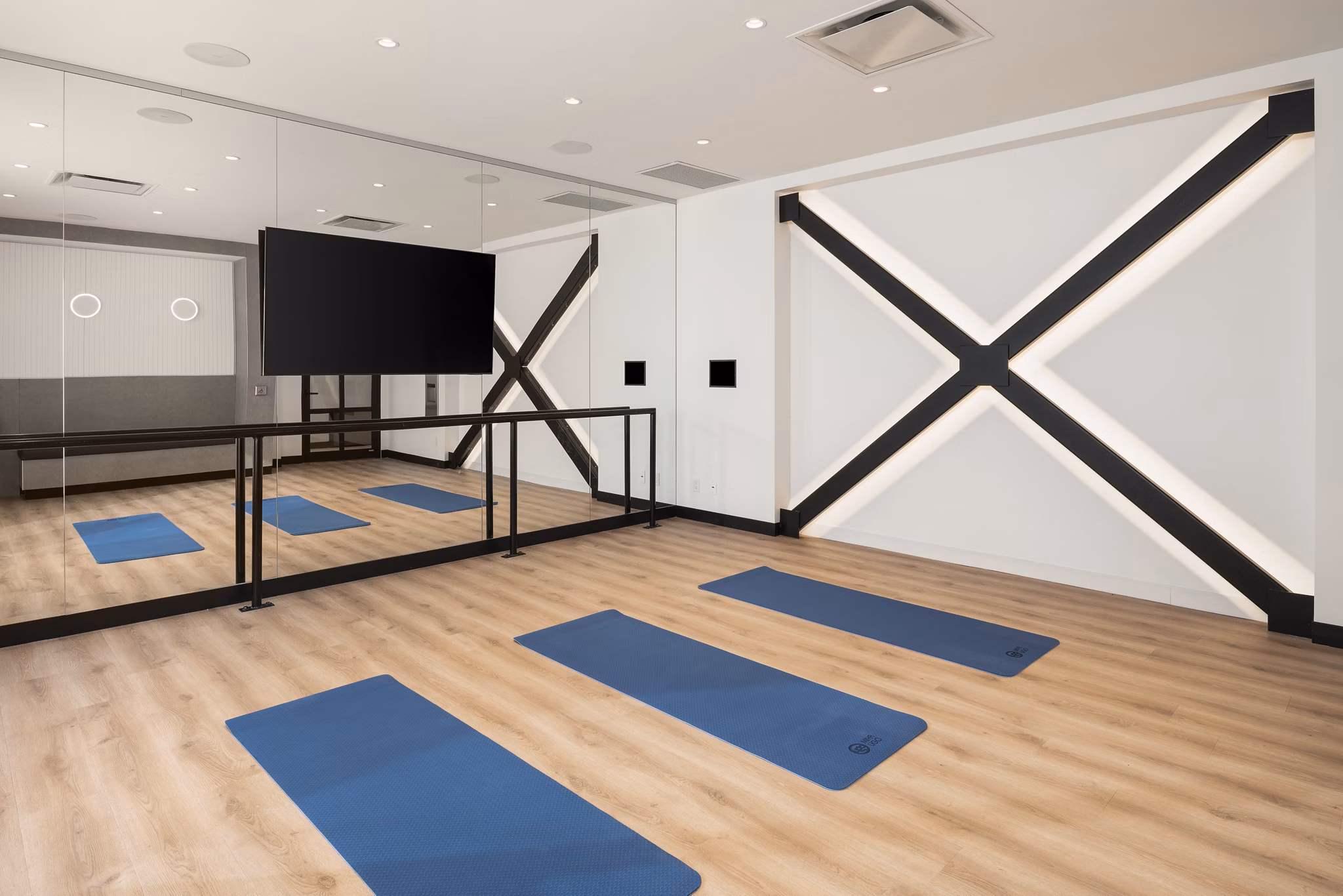 fitness center at Litho Apartments