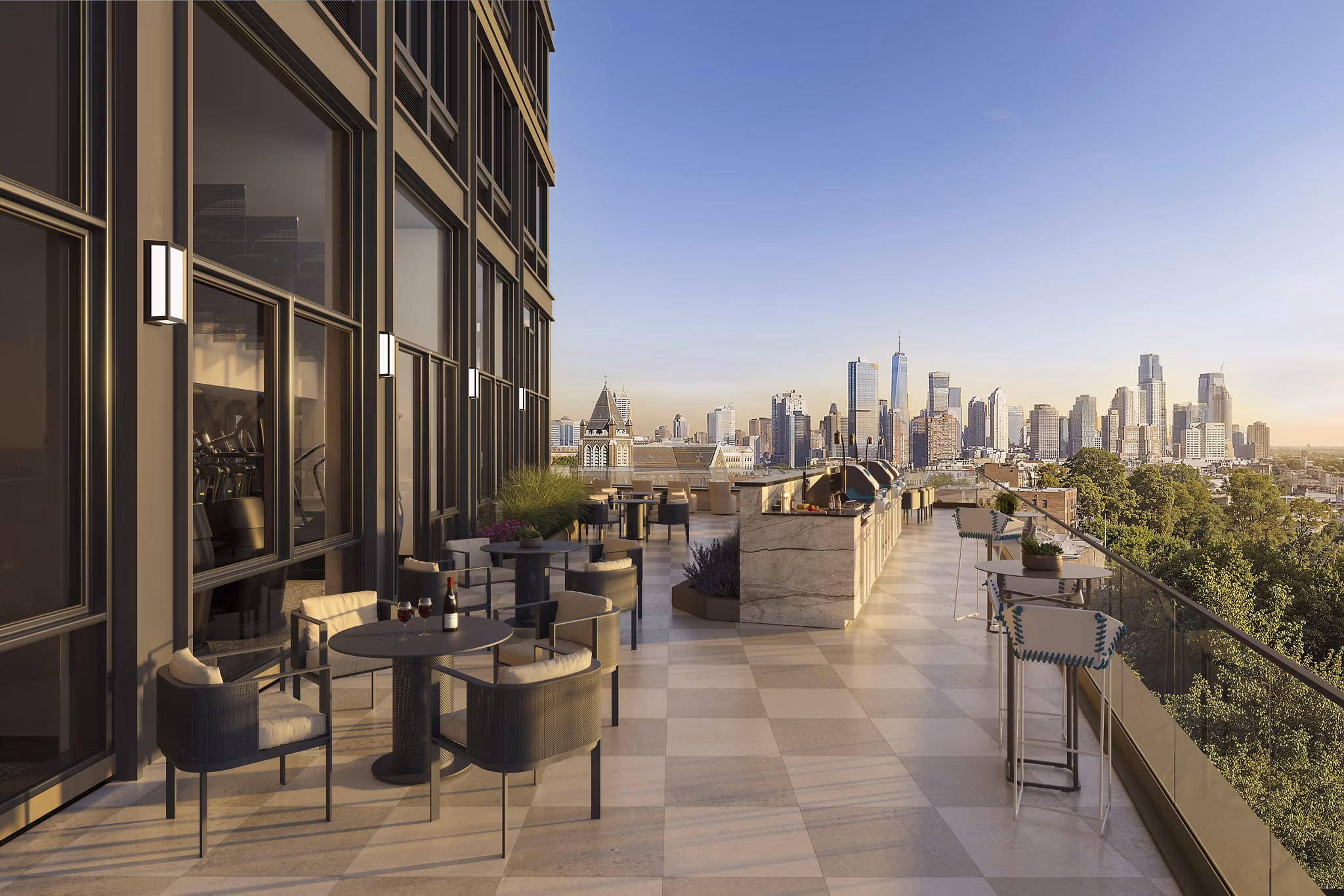 grill area at 505 Summit Apartments