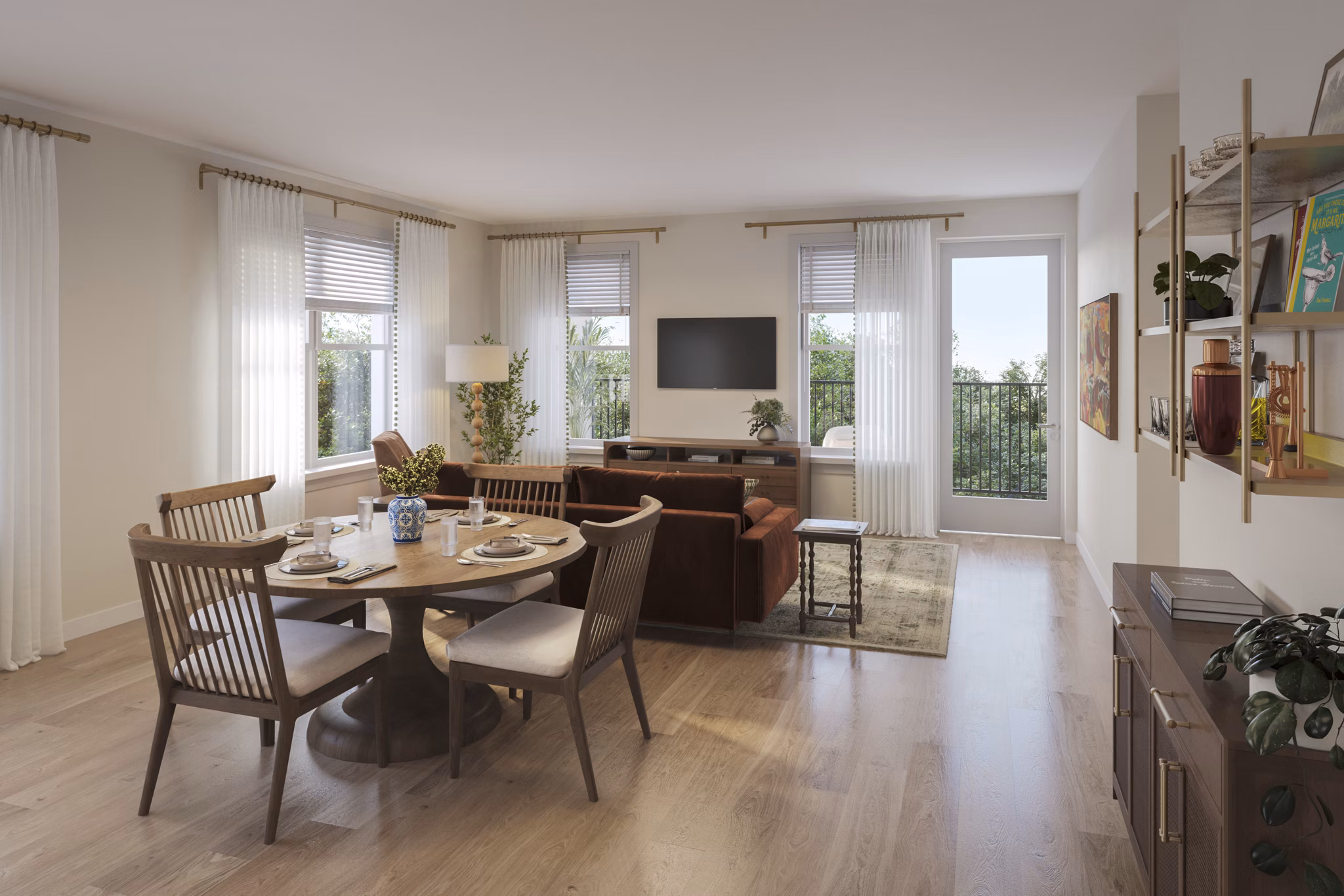 living room at Fox Hollow Apartments 