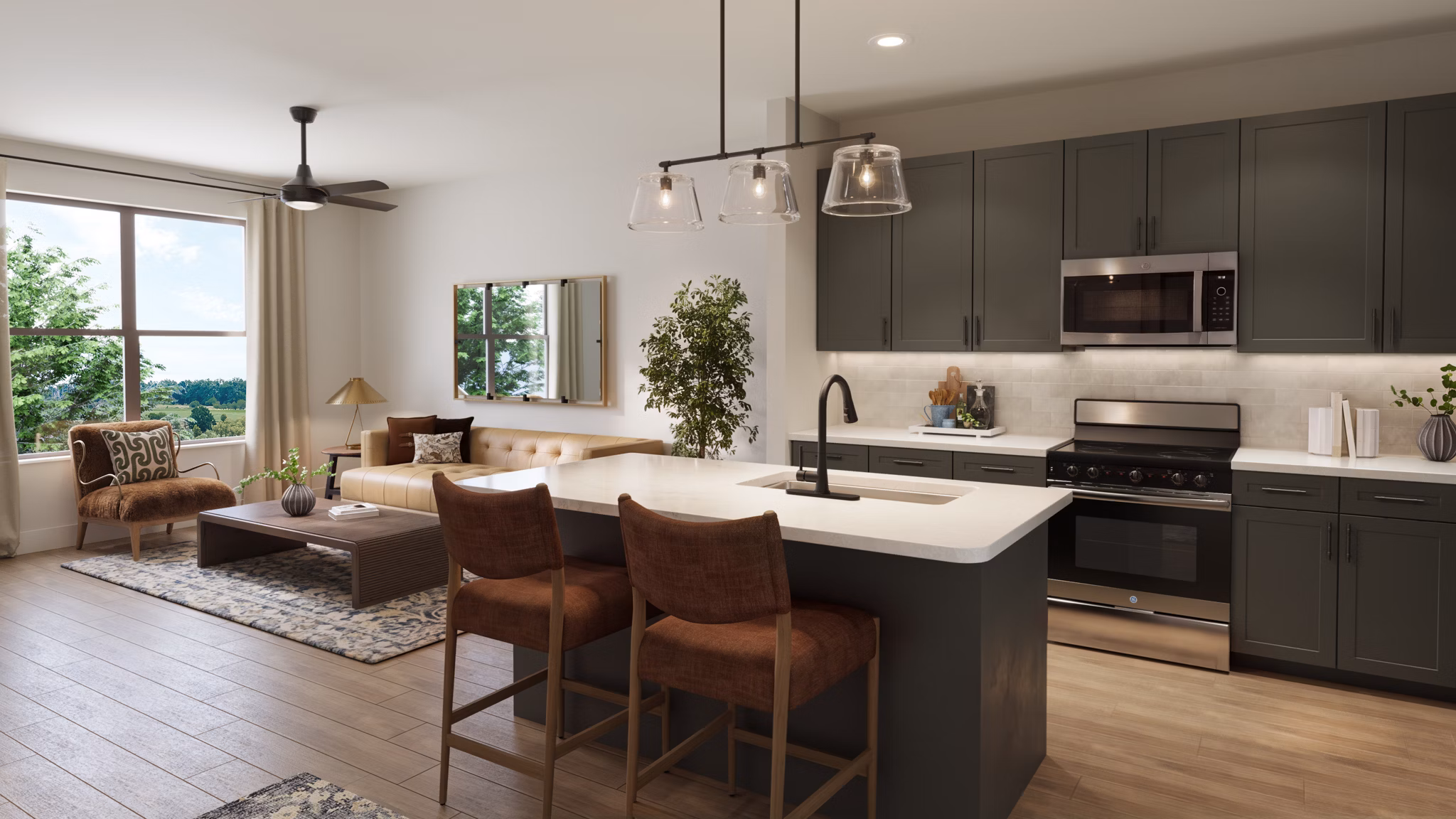 living room at Marlowe Chamblee Apartments 