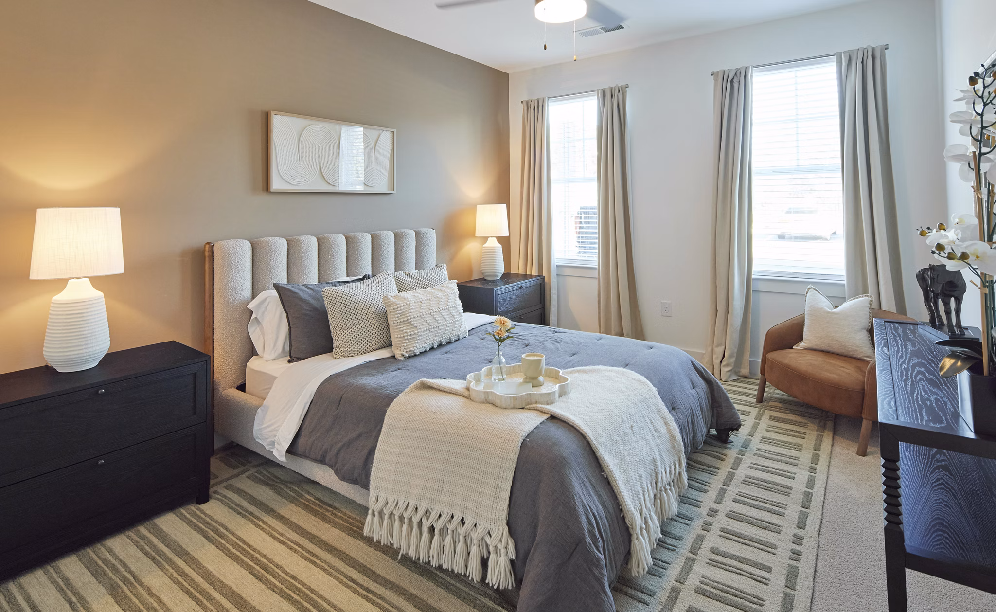 bedroom at The Nixon Apartments 