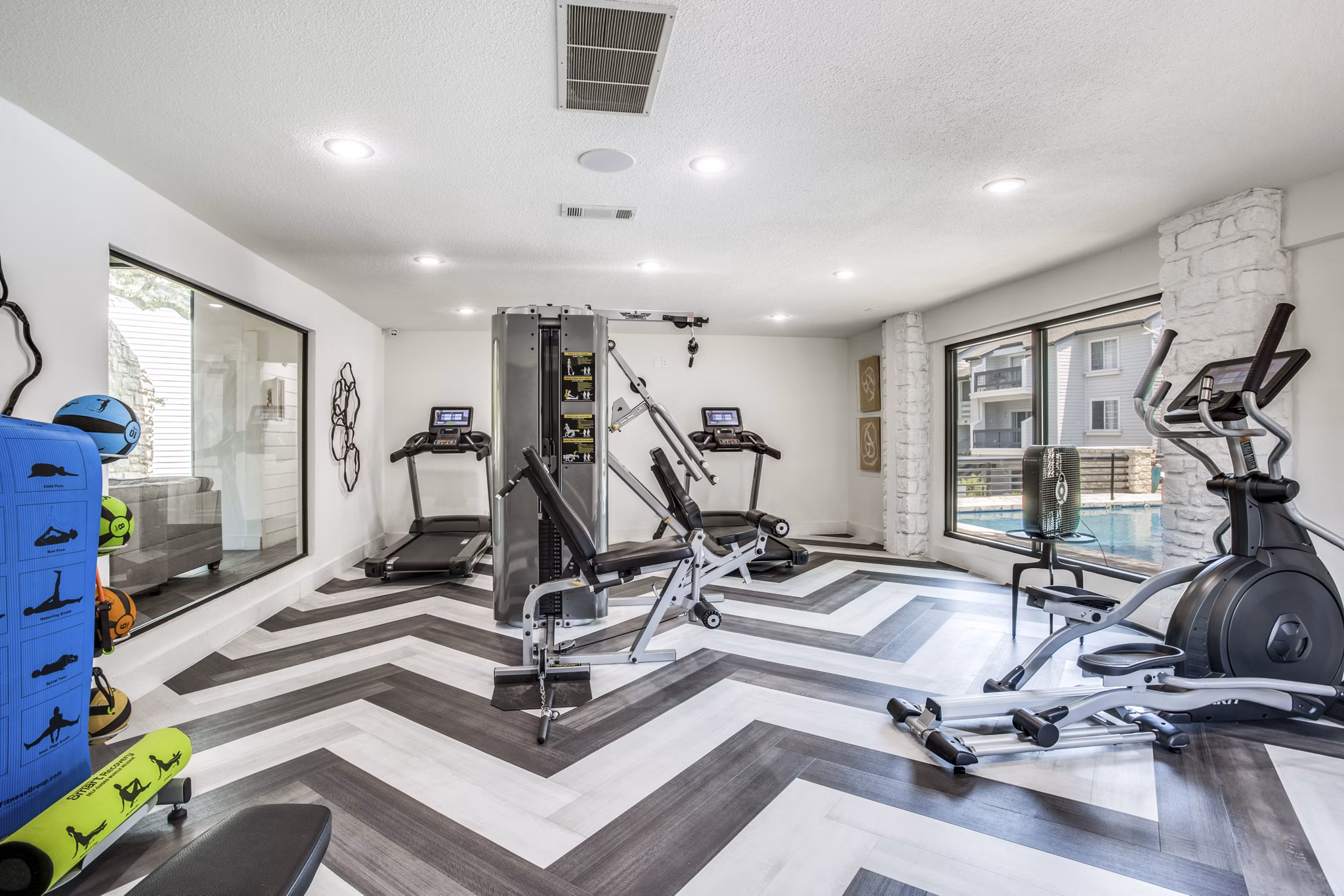 fitness center at The Morgan Apartments