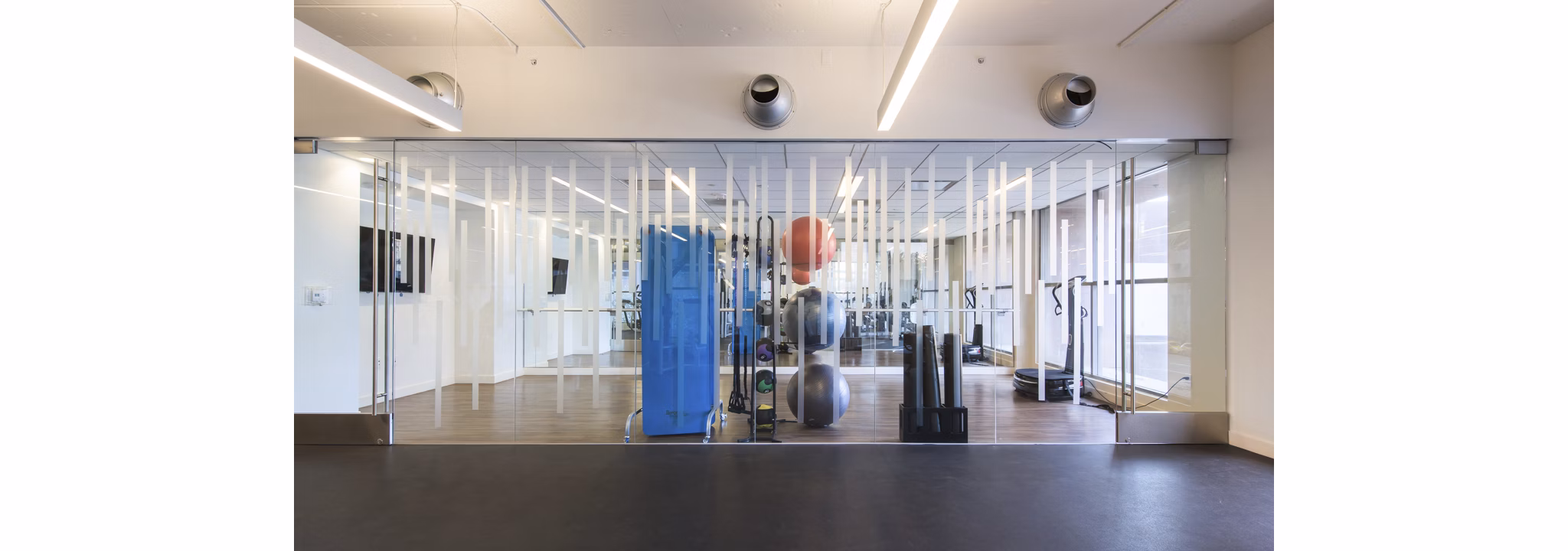 yoga/spin studio at 255 Grand Apartments