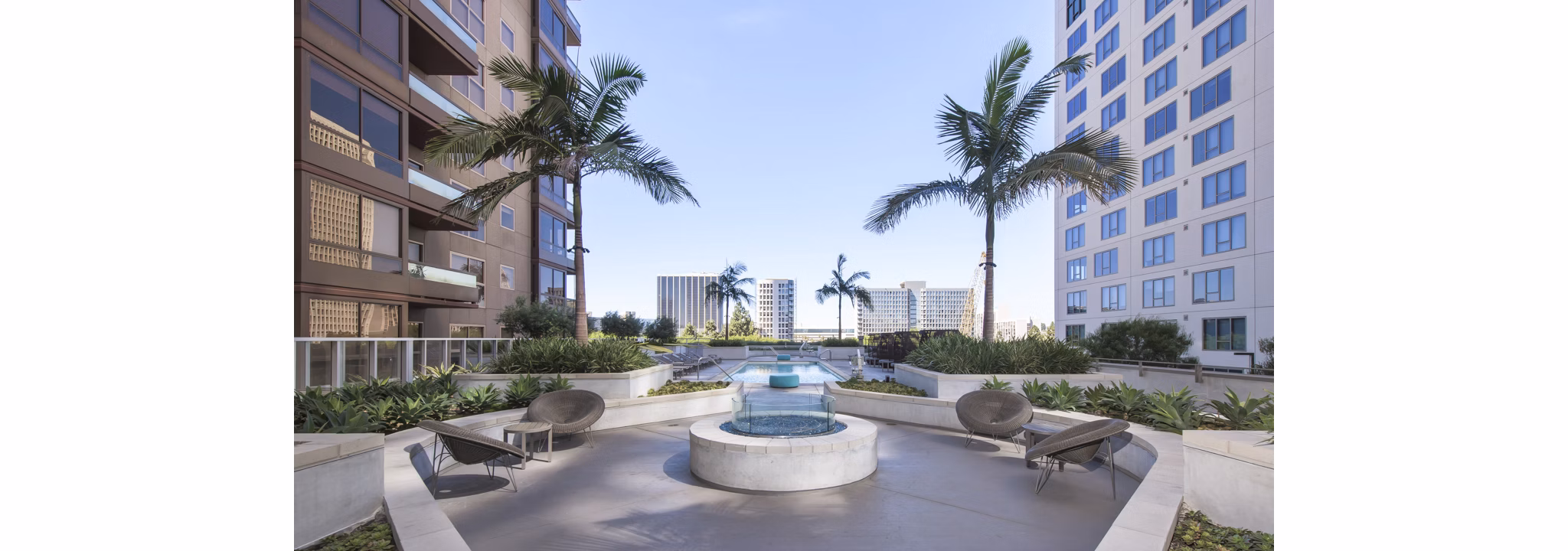 fire pit at 255 Grand Apartments