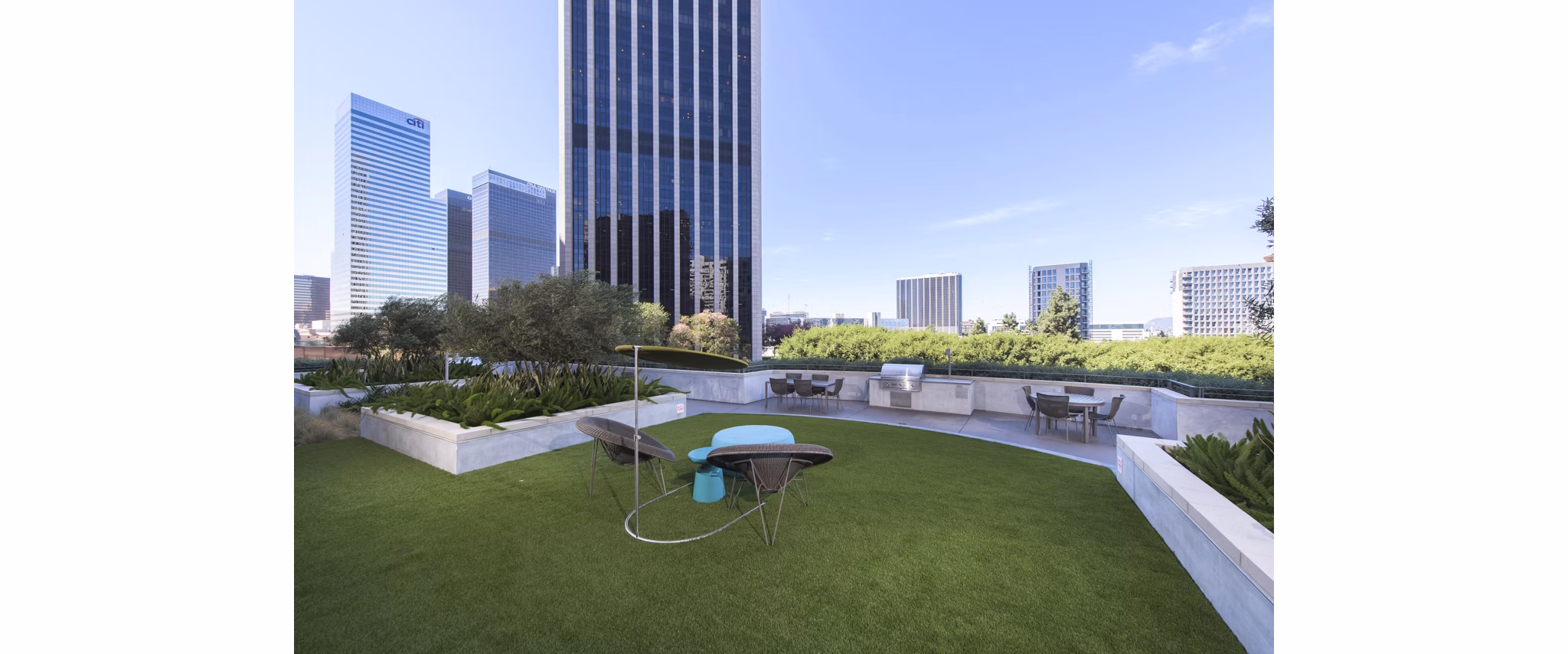 rooftop deck at Solaire Apartments