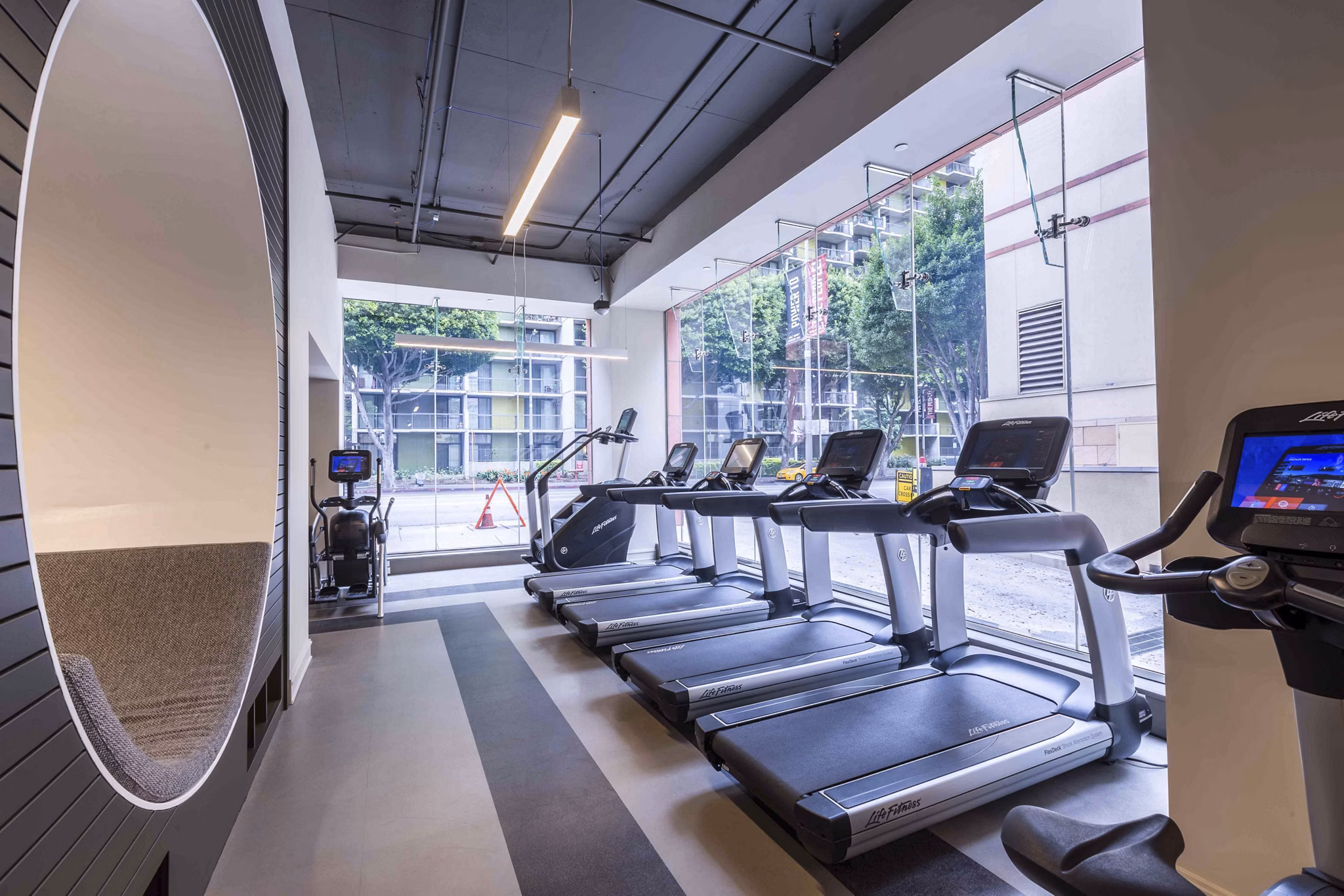 fitness center at Museum Tower Apartments