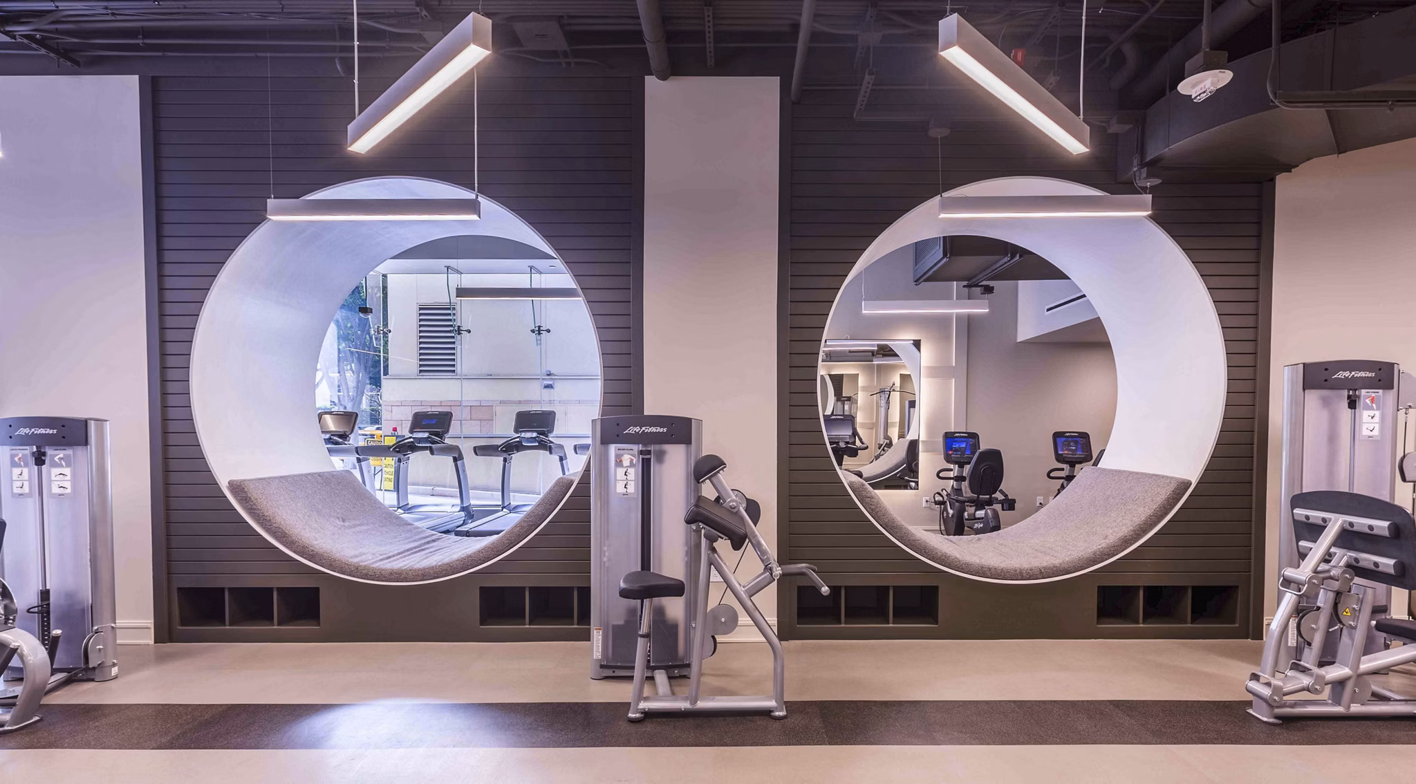 fitness center at Museum Tower Apartments