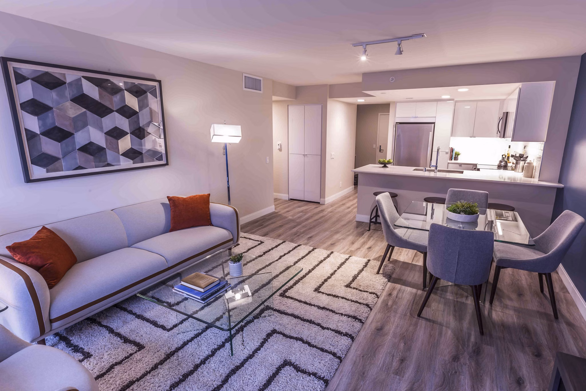 living room at Museum Tower Apartments