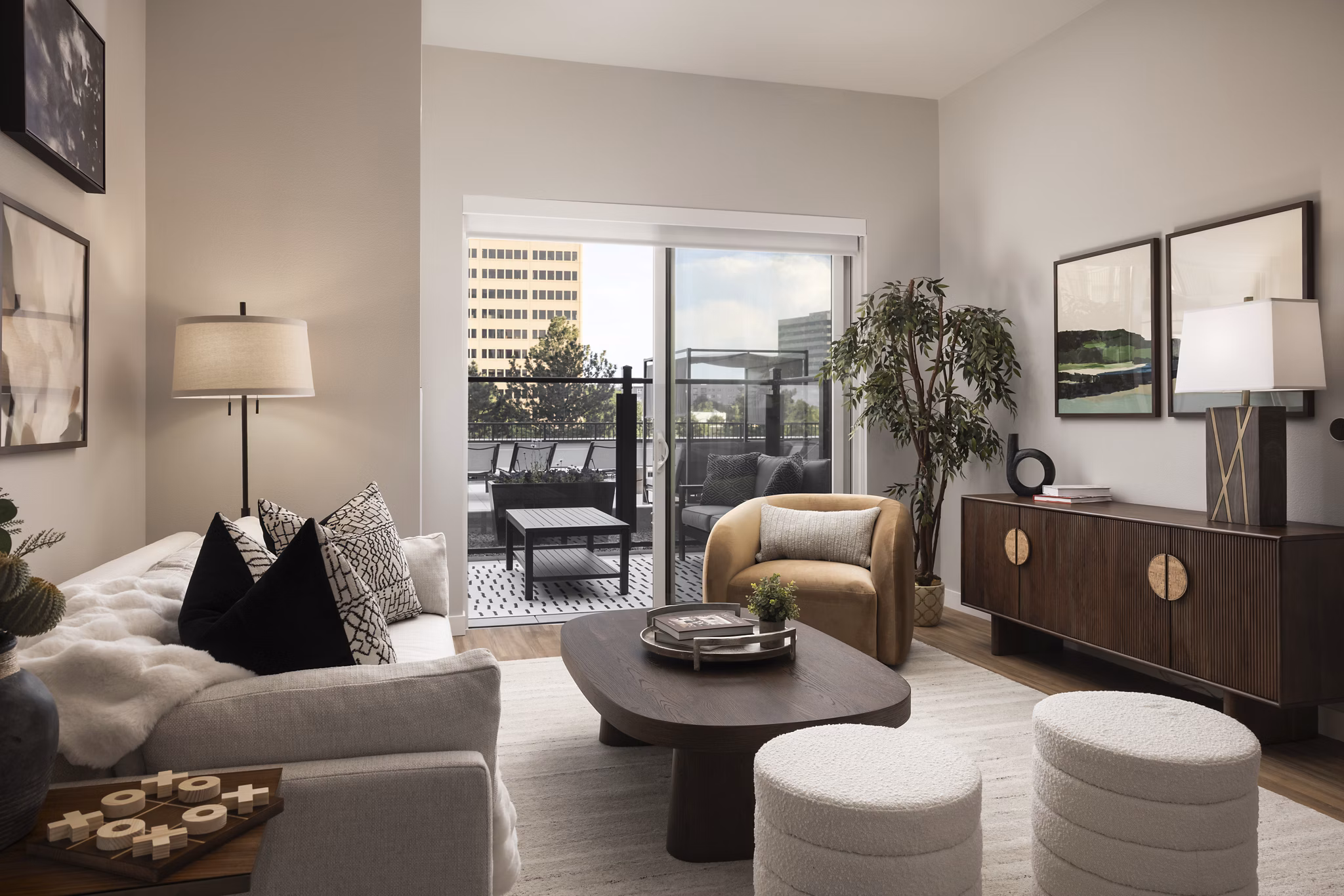 Living Room at The Bellwether Apartments