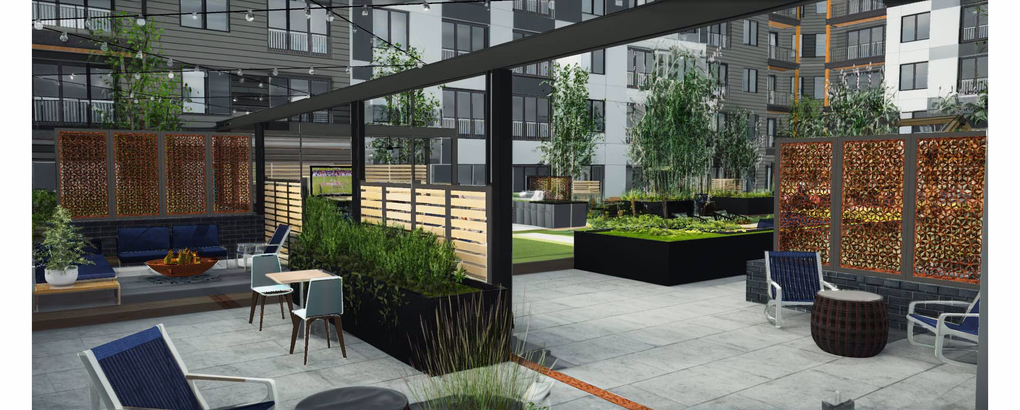 grill area at Blayr Apartments 