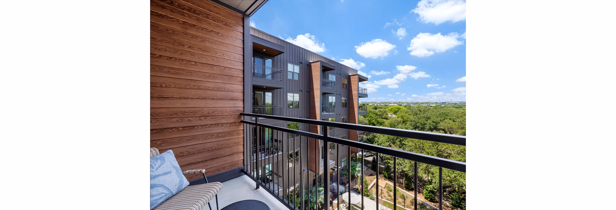 balcony at The Waylon Apartments