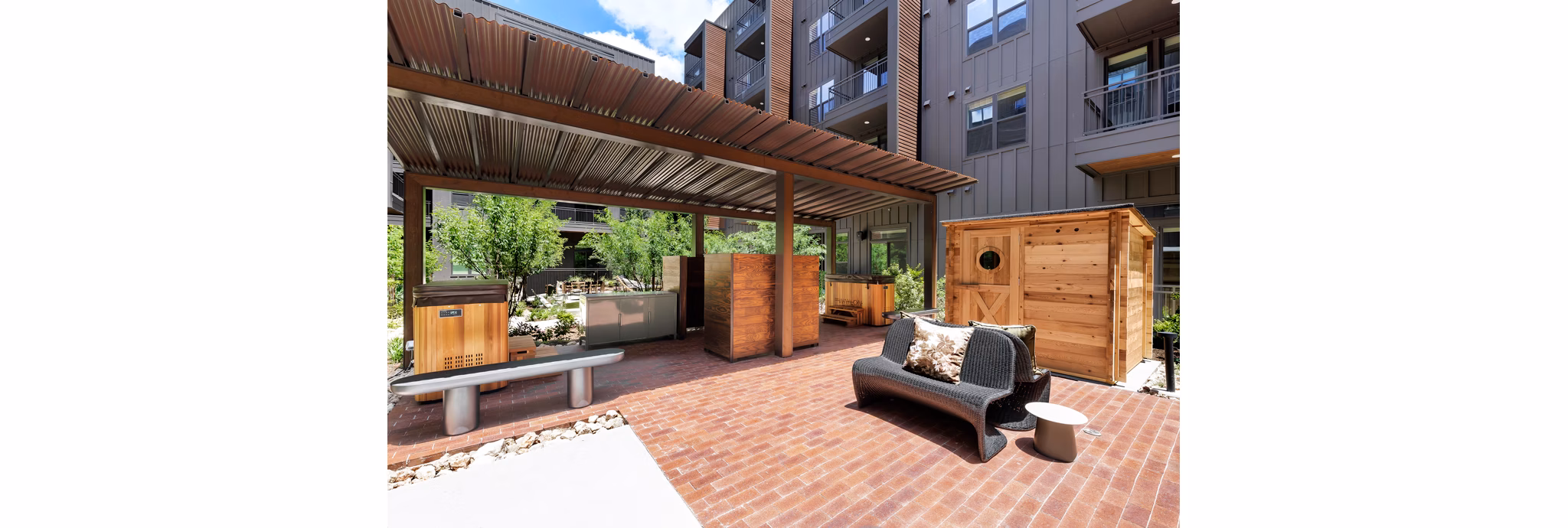 grill area at The Waylon Apartments