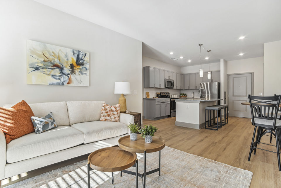 living room at Parkstone at Indian Land Apartments 