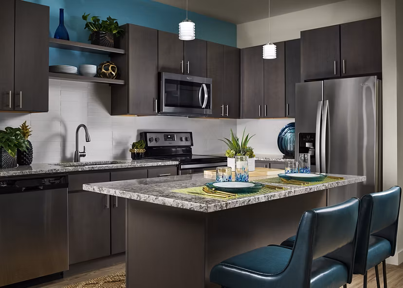 kitchen at Tangent Apartments 