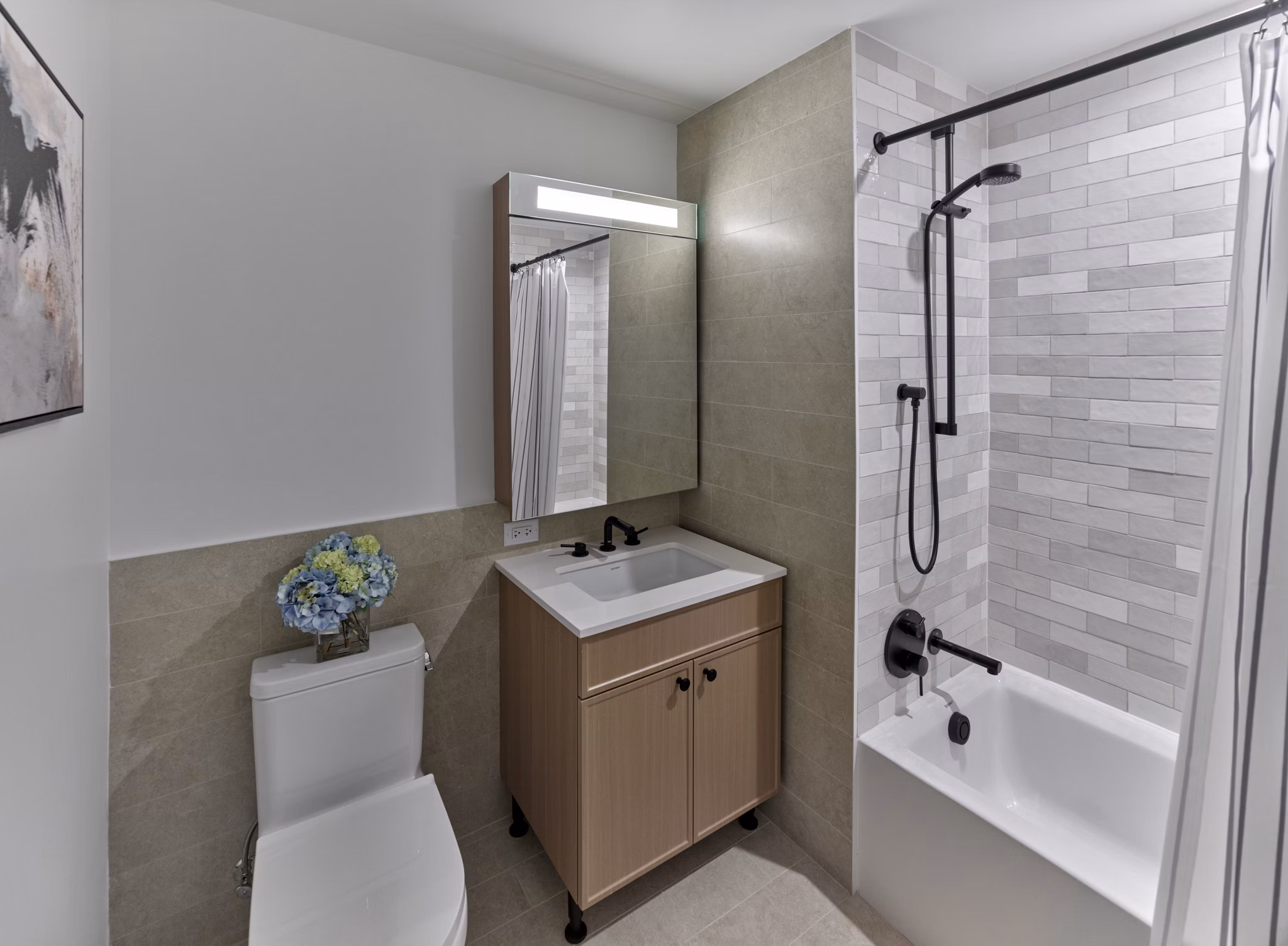 bathroom at The Greyson Apartments 